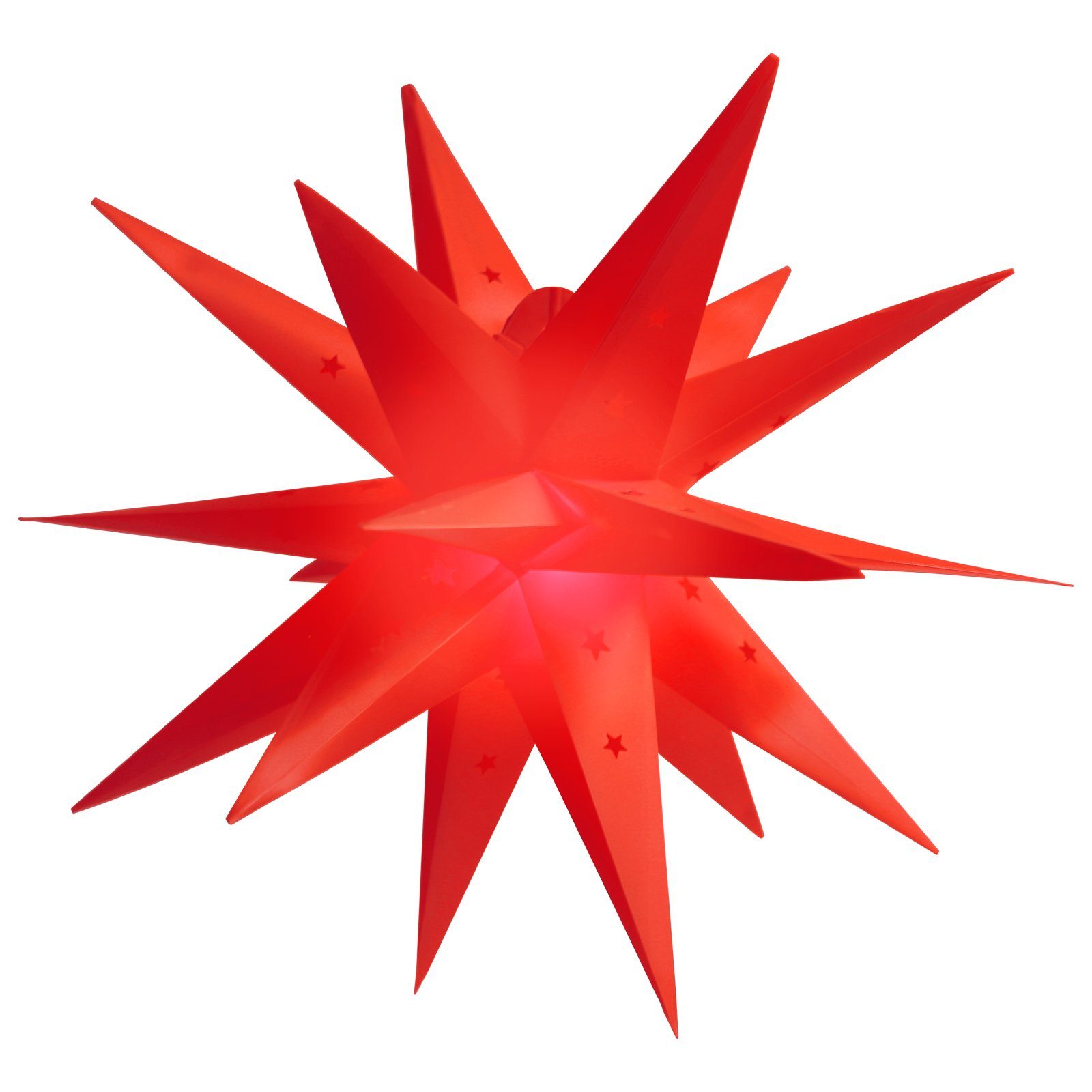 Salcar LED Dekolicht 60cm 3D Papierstern Beleuchtet LED Stern Weihnachtsdekoration Fenster, Weihnachtsstern Hängend mit 18 Spitzen, Rot