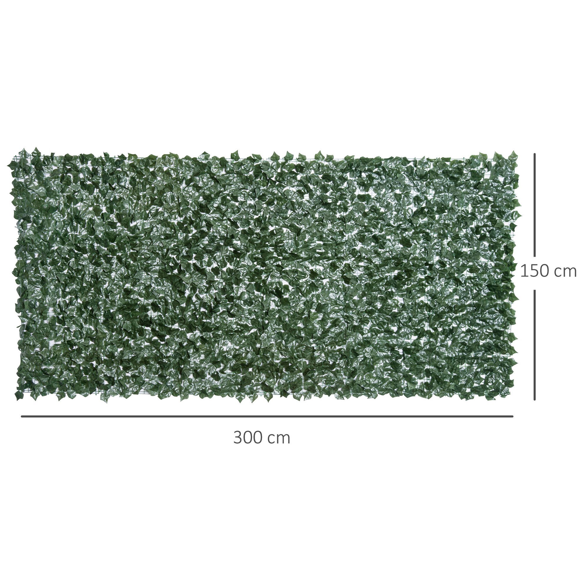 MC Star Balkonsichtschutz Künstliche Hecke Sichtschutzhecke 300 x 150 cm Dunkelgrün (für Garten Balkon Wanddekoration)
