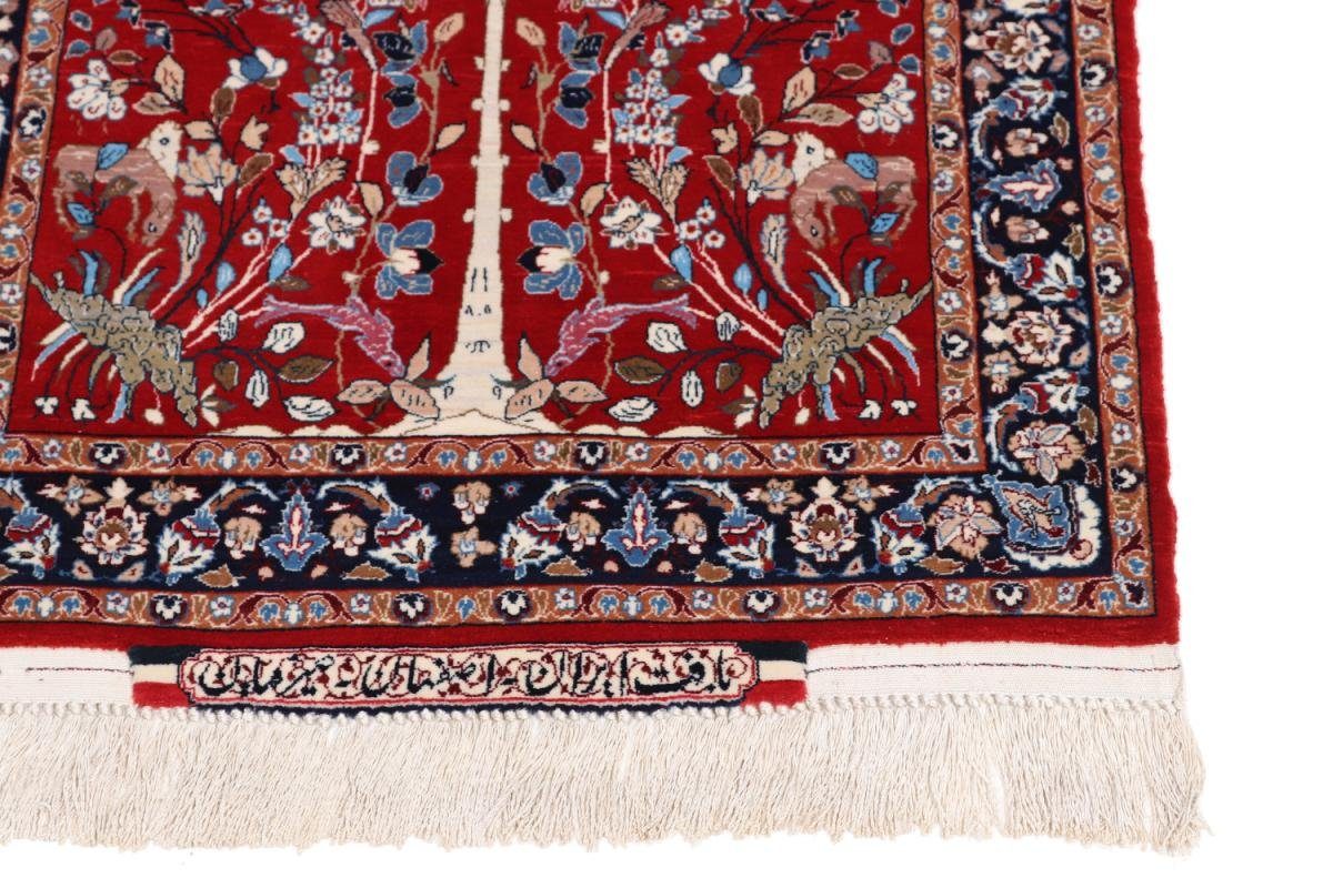 Orientteppich Isfahan Seidenkette 6 Trading, mm 69x112 Höhe: Nain Handgeknüpfter rechteckig, Orientteppich