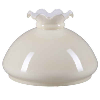 Home4Living Lampenschirm Petroleumglas rund Ø 189mm Lampenglas Ersatzglas Rüschenrand, Dekorativ