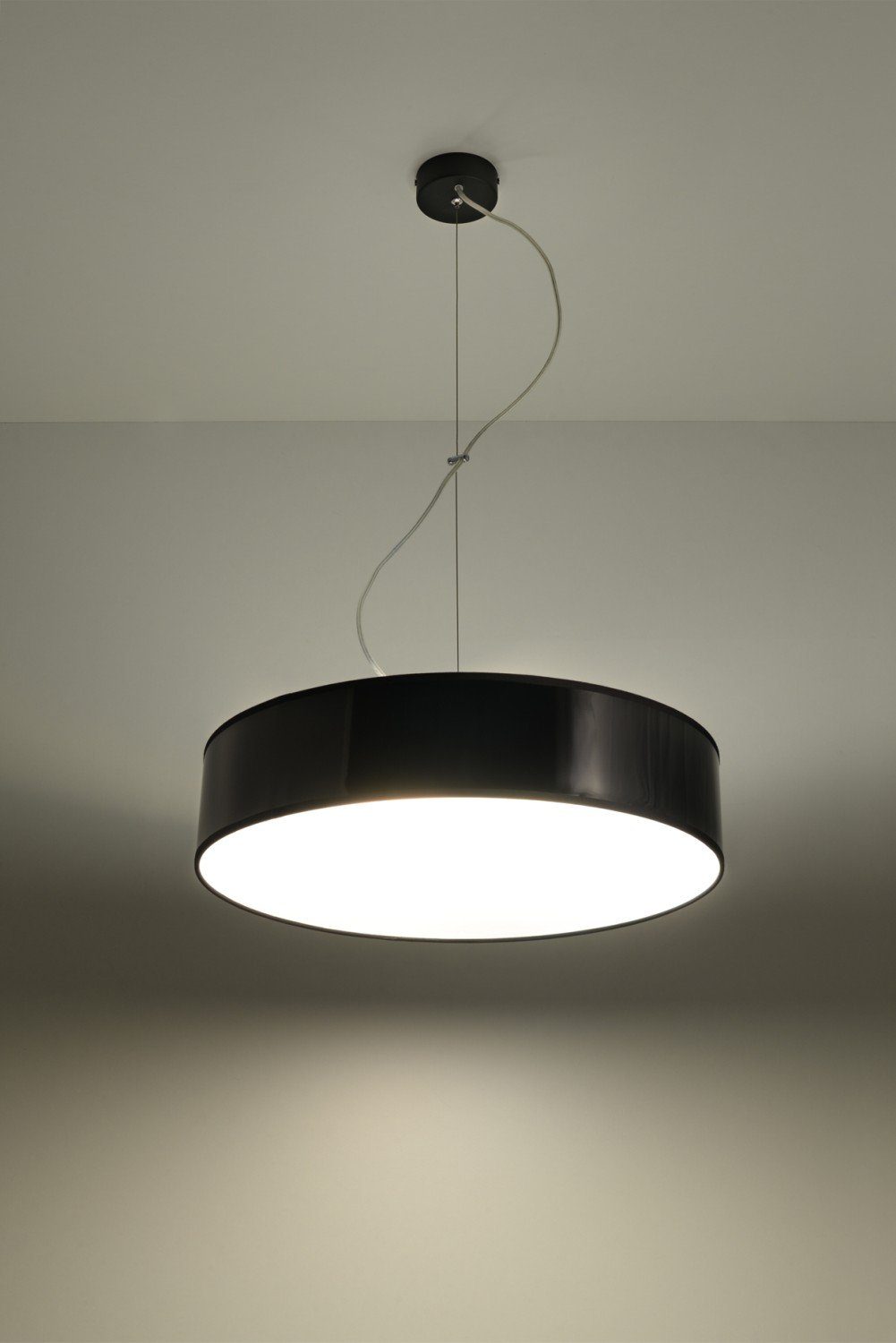 Küchenleuchte Licht-Erlebnisse Hängelampe Esszimmer Zylinder ohne Pendelleuchte ATISS, Schwarz E27 3-flmg Leuchtmittel,
