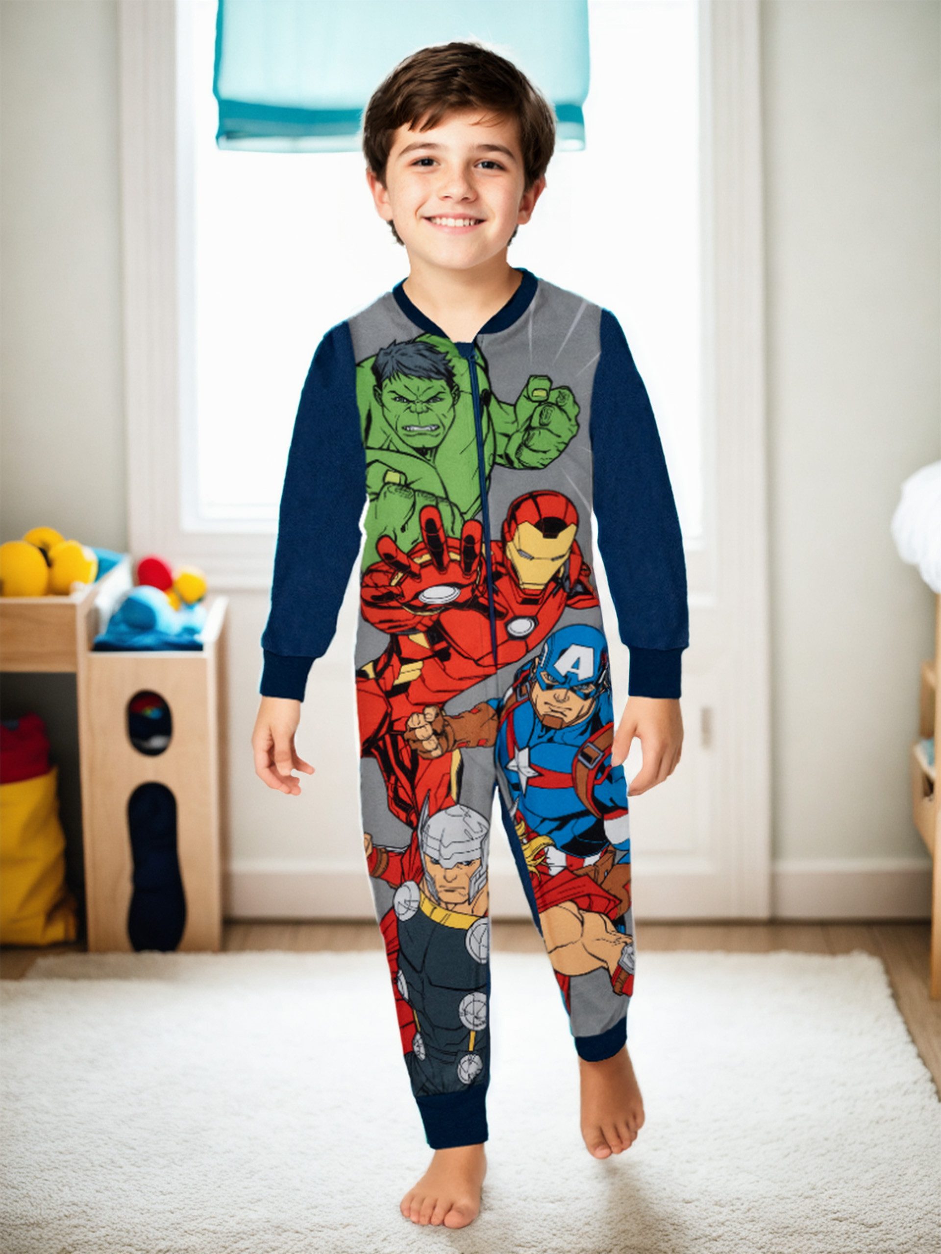 United Labels® Jumpsuit Marvel The Avengers Jumpsuit Overall Pyjama Schlafanzug langarm