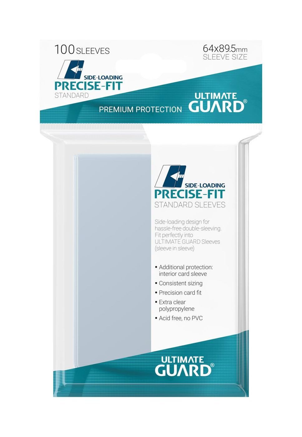 Ultimate Guard Sammelkarte 100 Precise-Fit Sleeves SIDE-LOADING (64x89,5mm) - transparent