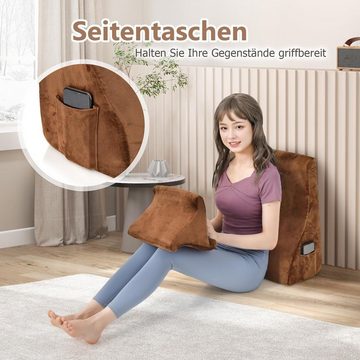 KOMFOTTEU Keilkissen, mit verstellbarem Tablethalter, Seitentasche & waschbarem Bezug