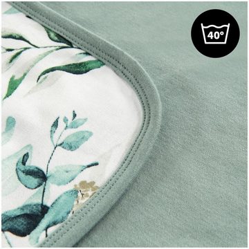 Babydecke Baby Einschlagdecke, Snuggle N Dream leaves Mint/grün, Hauck, Baby Einschlagdecke mit Kapuze