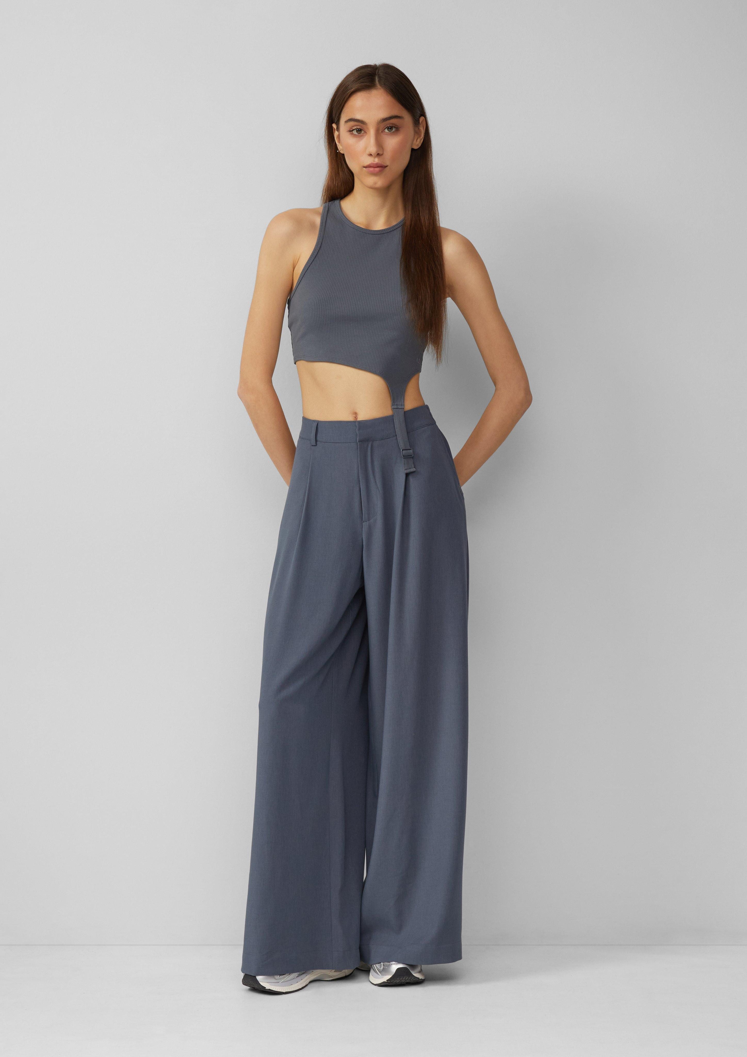 QS Stoffhose Bundfaltenhose mit weitem Bein, günstig online kaufen