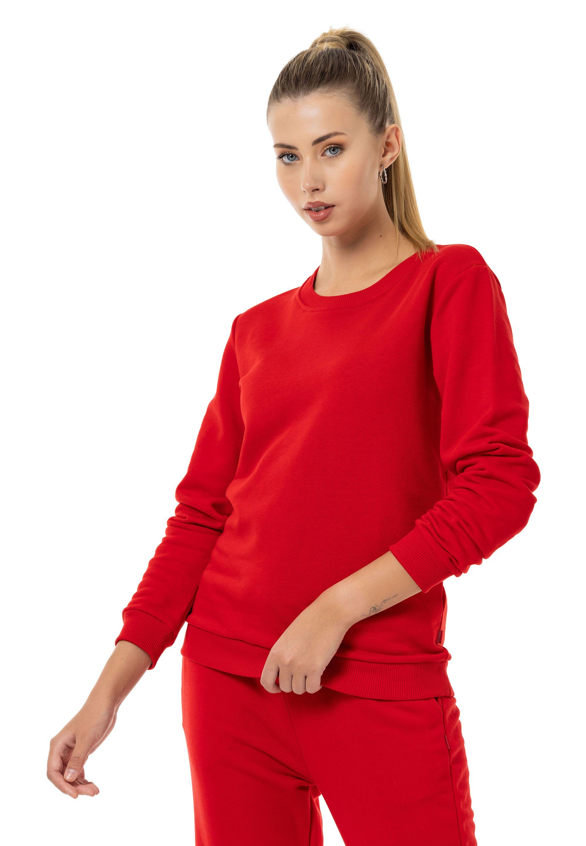 RedBridge Sweatshirt Rundhals Pullover Qualität Premium Rot
