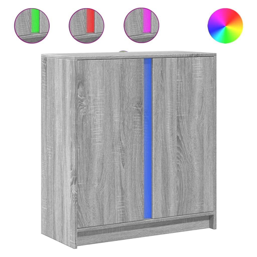vidaXL Sideboard LED-Sideboard Grau Sonoma 77x34x85 günstig online kaufen