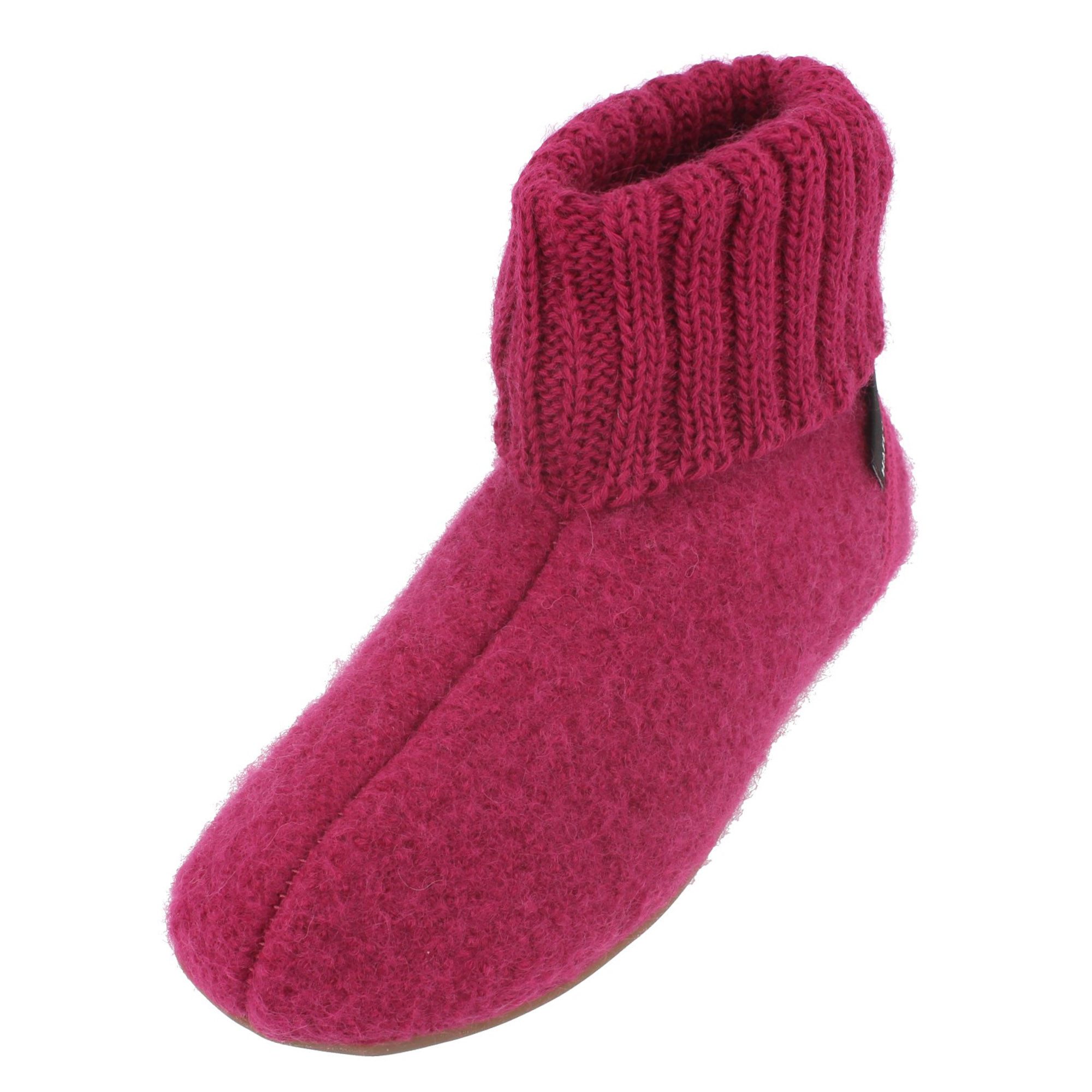 Everest Karlo Hüttenschuhe aus reiner Schurwolle mit Gummisohle Hausschuh