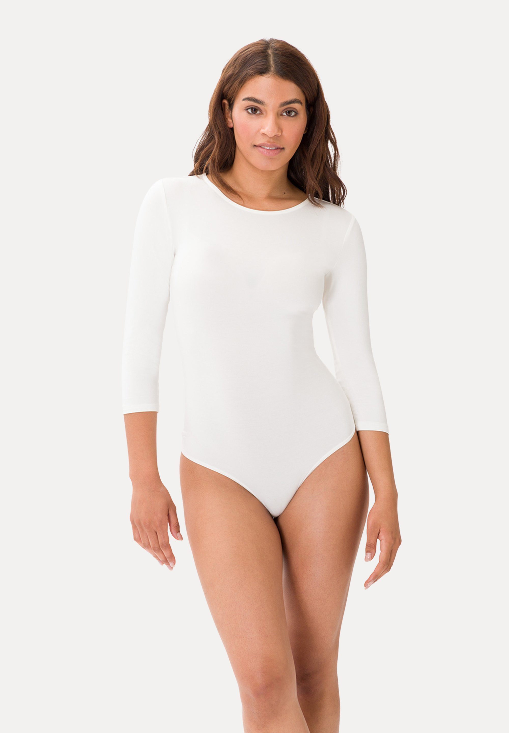 Les Lunes Langarmbody ALENA Body 3/4 Sleeve Bambus Viskose, 3/4 Ärmel, Tanga Passform, höchster Komfort