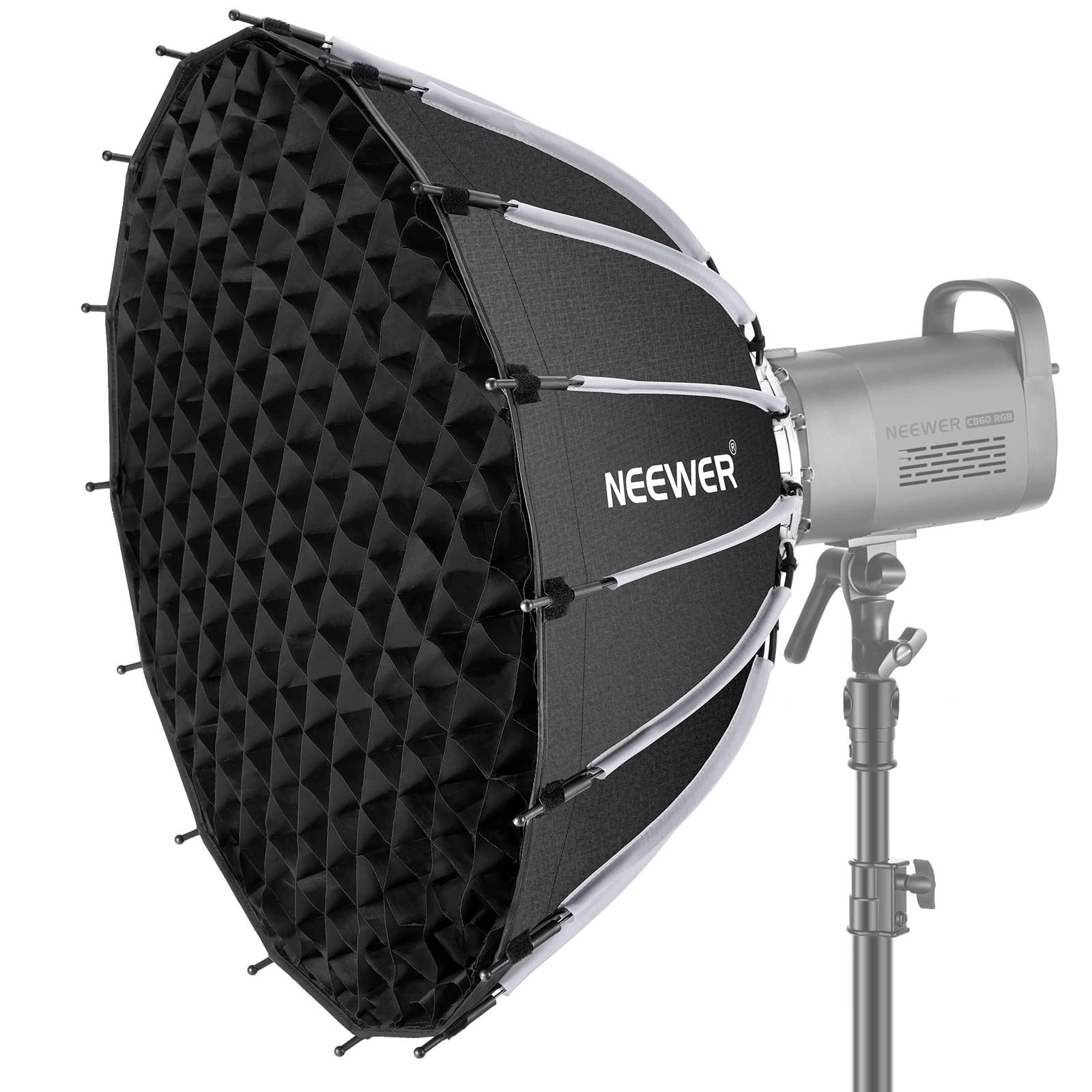 Neewer Softbox SF65Q 65cm Parabolic Softbox Quick Setup, mit Diffusor/Wabe/Tasche