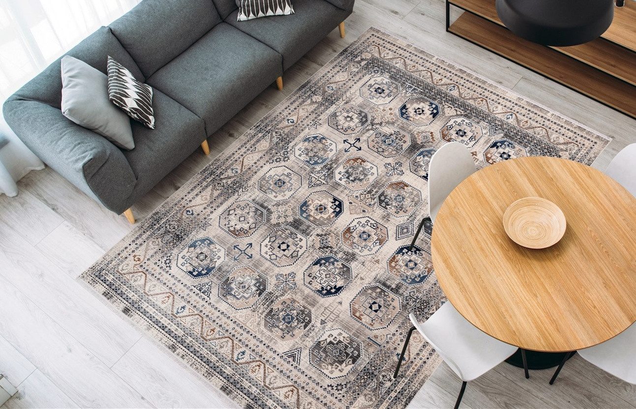 me gusta Teppich Anouk 425, rechteckig, Höhe: 3,5 mm, Verwaschene Optik, orientalisches Design, pflegeleicht