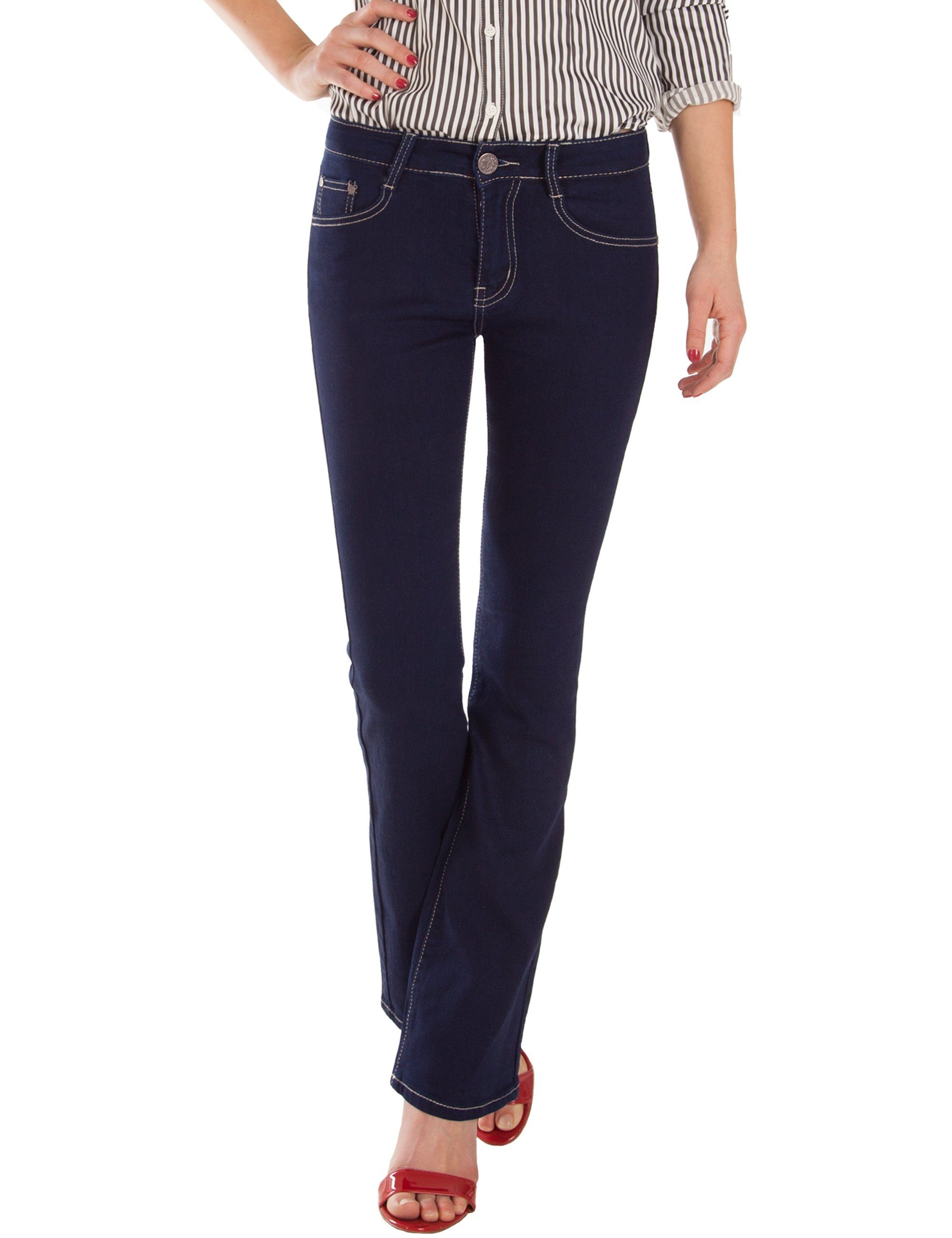 Normal Waist 5-Pocket-Style, Stretch, Fraternel Blau Bootcut-Jeans