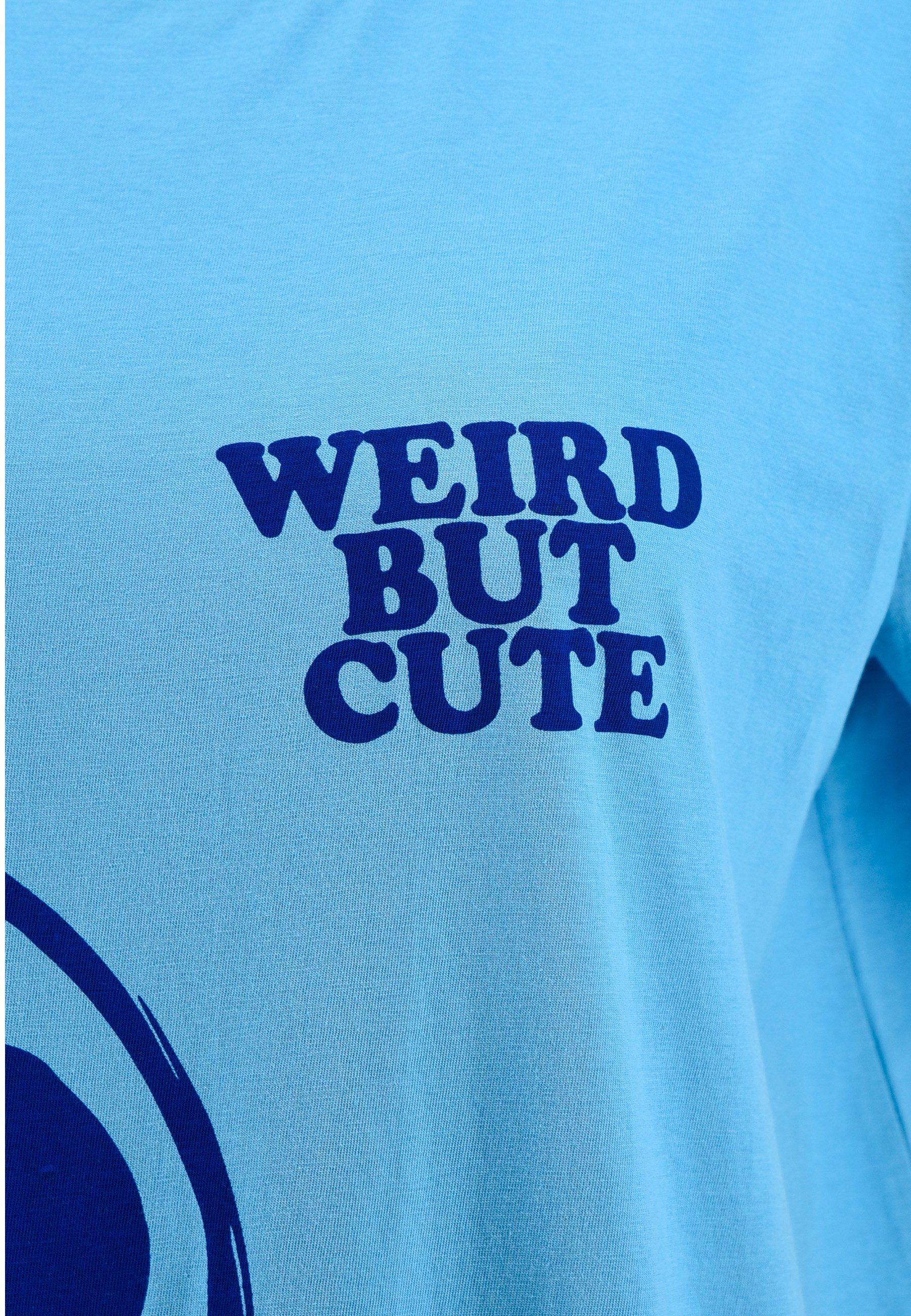 Stitch Nachthemd Weird But Cute Damen Sommer Schlafshirt Nachtwäsche Nacht-Kleid Blau