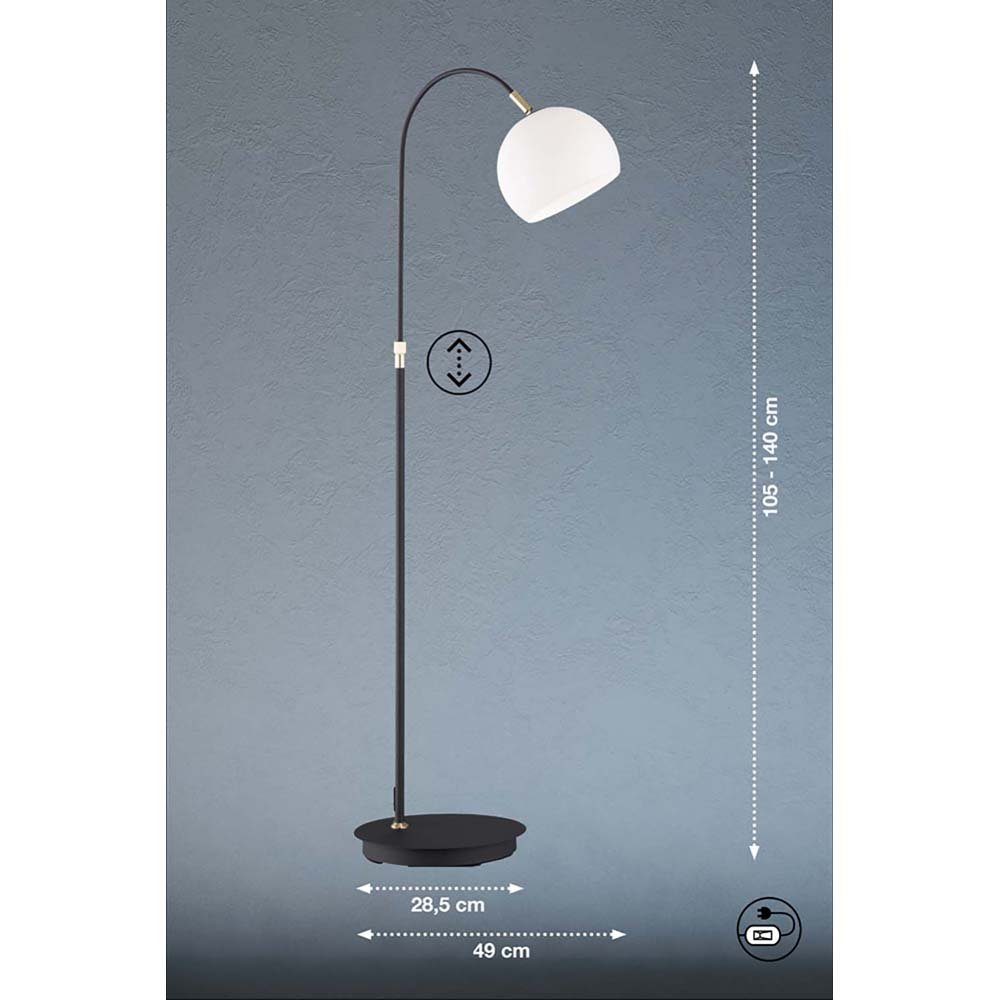 etc-shop Schwarz inklusive, Leseleuchte Bogenleuchte Stehlampe, Metall Stehlampe nicht Leuchtmittel Standlampe