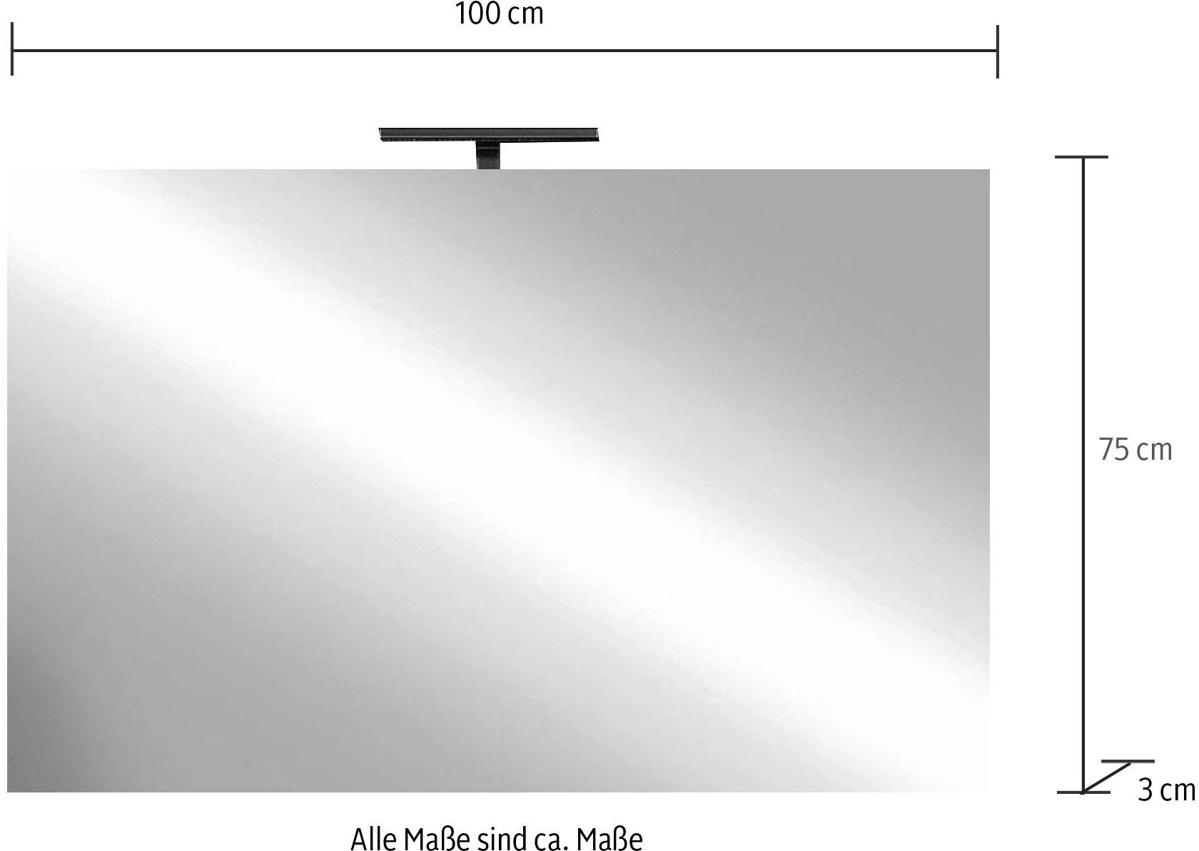 Spiegel Beleuchtung LED, welltime 75 100, Neutral, mit cm Breite Höhe Badspiegel