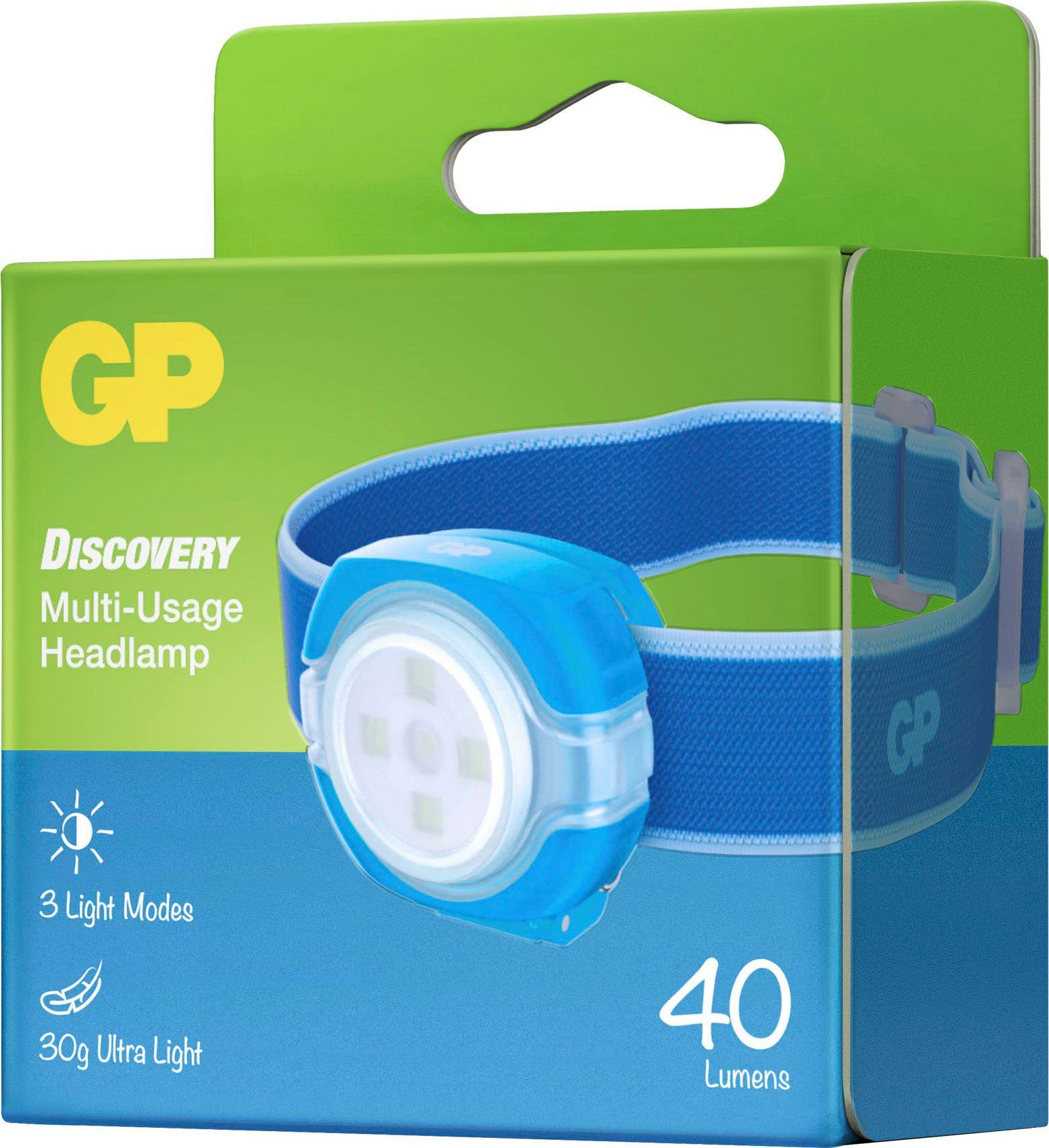 GP Discovery GP Batteries Stirnlampe CH31, zu überall Clip (z.B. befestigen Discovery Schulranzen) blau Leuchte, mit abnehmbare