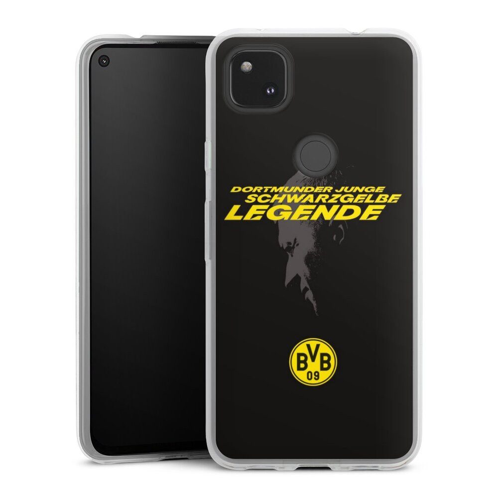 DeinDesign Handyhülle Marco Reus Borussia Dortmund BVB Danke Marco Schwarzgelbe Legende, Google Pixel 4a Slim Case Silikon Hülle Ultra Dünn Schutzhülle
