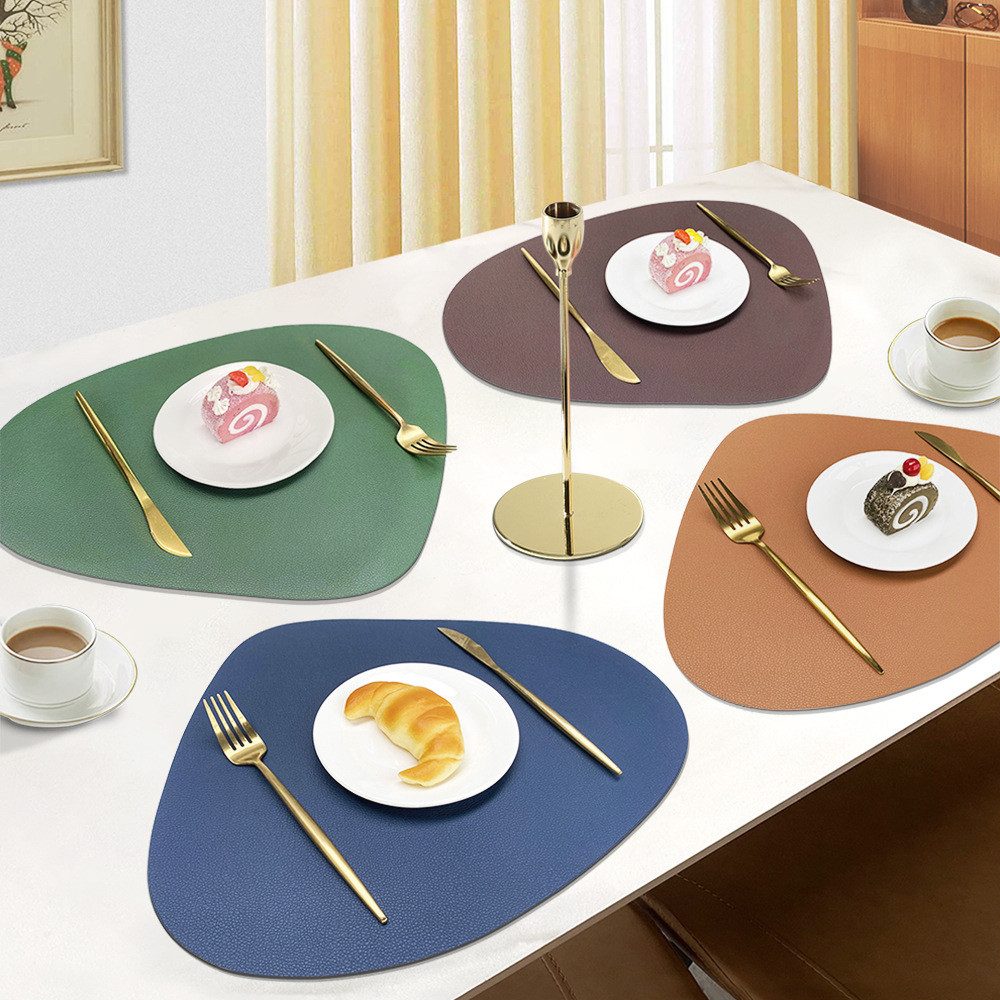 BYSURE Platzset, 6-St, Tischsets Abwaschbar, Grün/Grau
