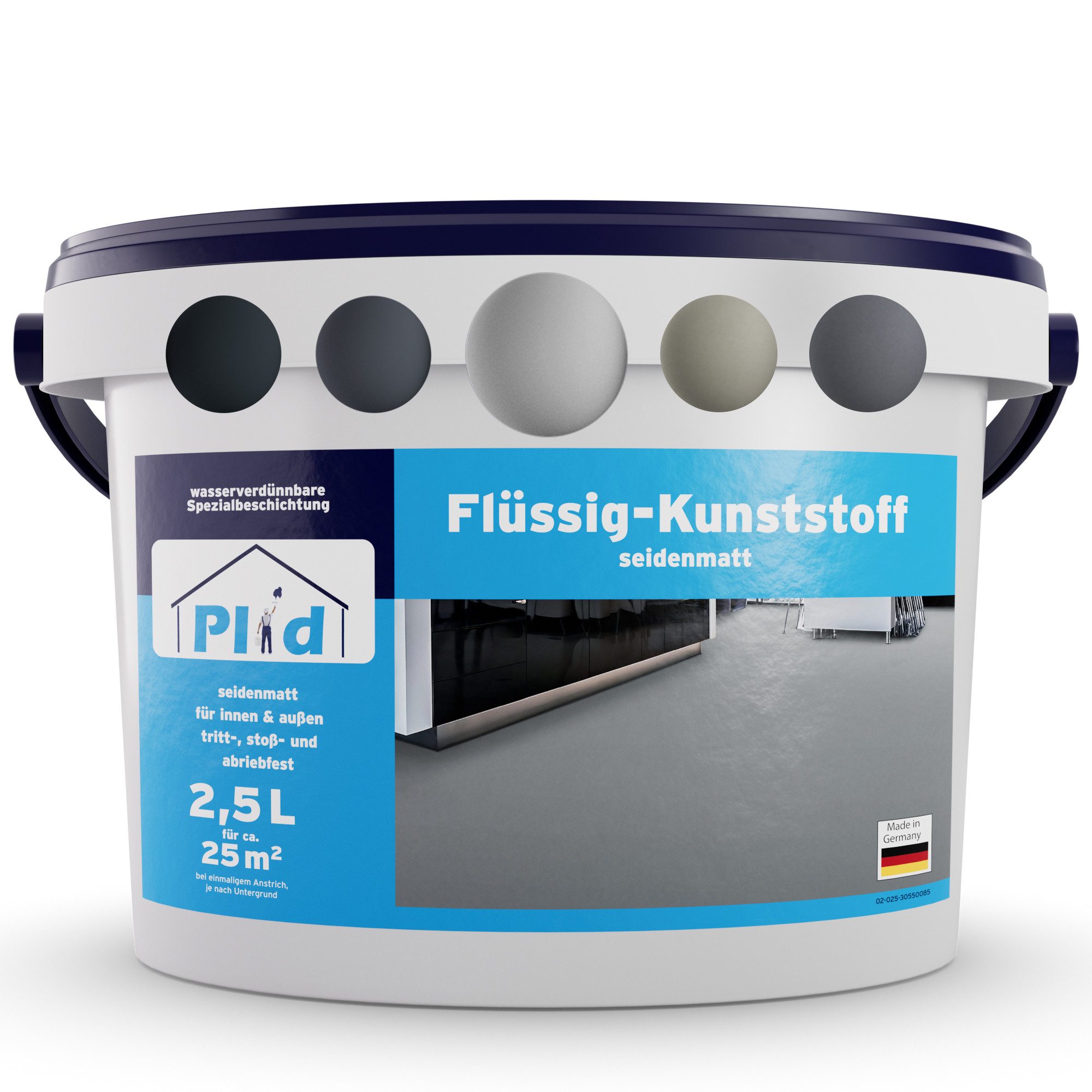 plid Bodenversiegelung Flüssigkunststoff Innen & Außen - Bodenbeschichtung - Flüssig PVC, Wasserfest