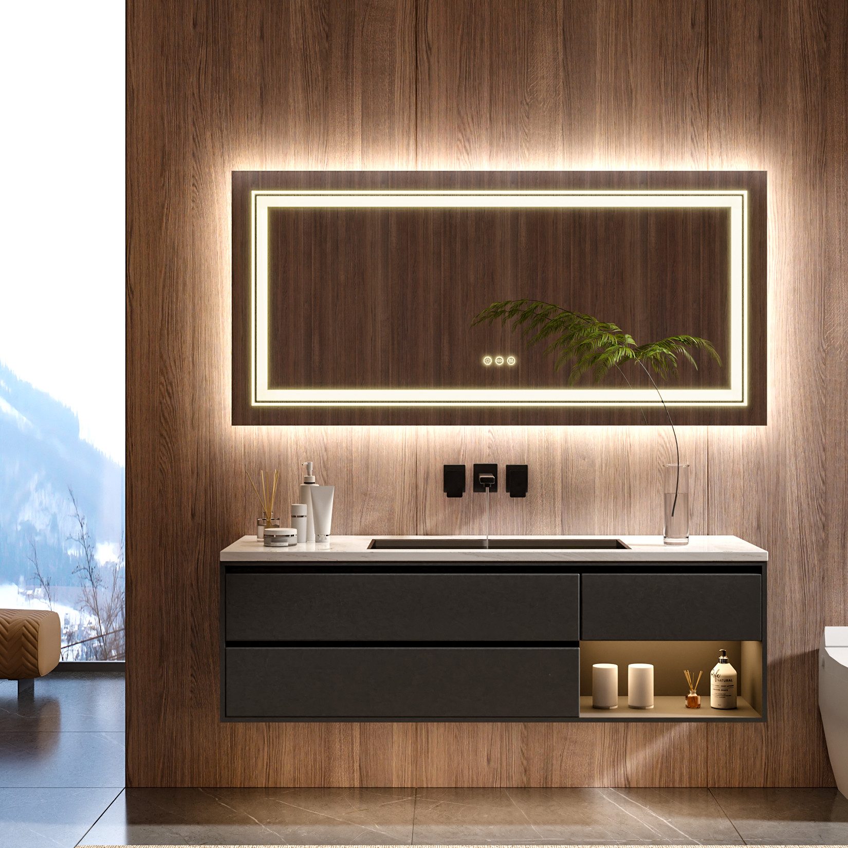 LUVODI Badspiegel 120x80 cm Badezimmerspiegel mit günstig online kaufen