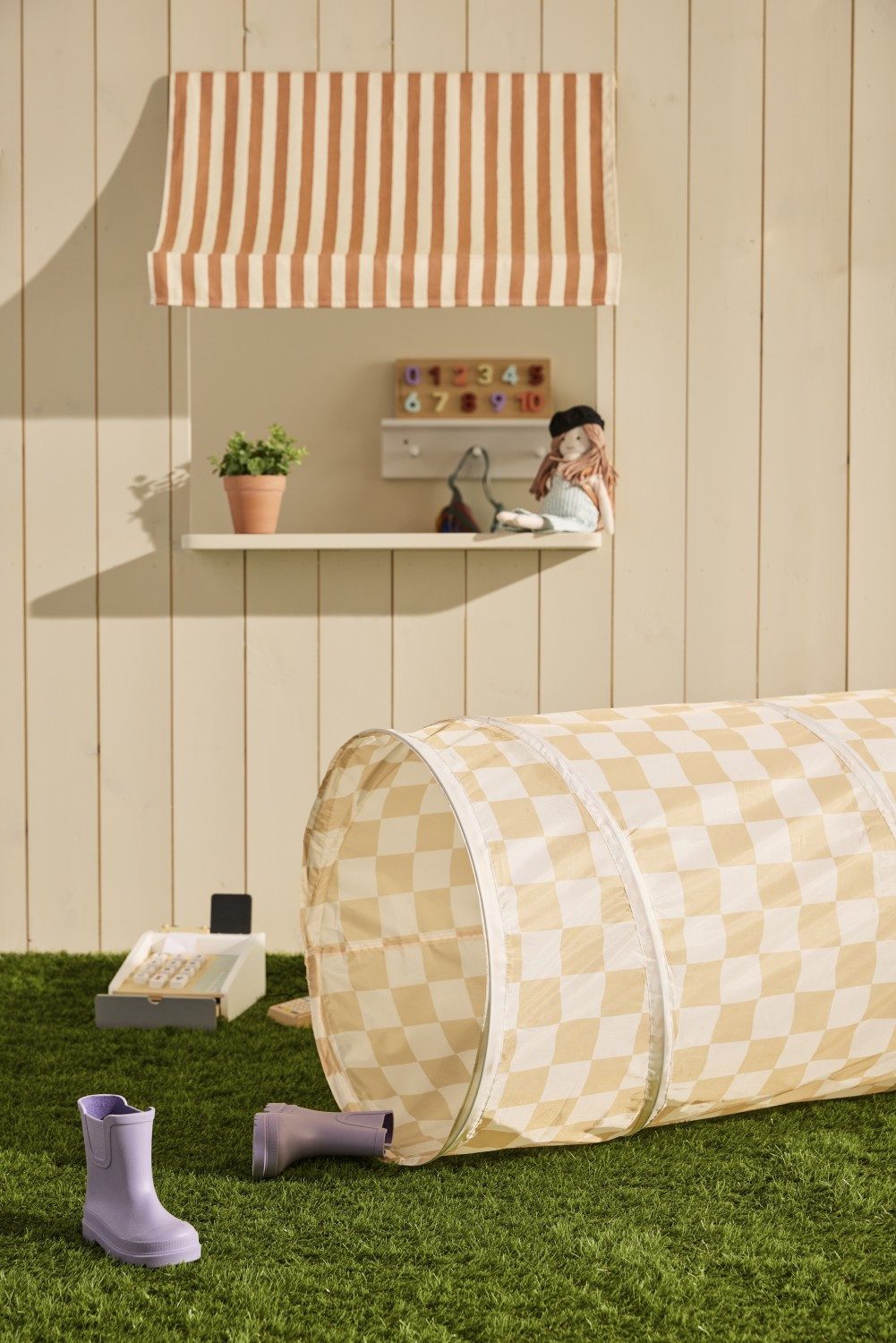Kids Concept Spieltunnel Spieltunnel Karo gelb günstig online kaufen