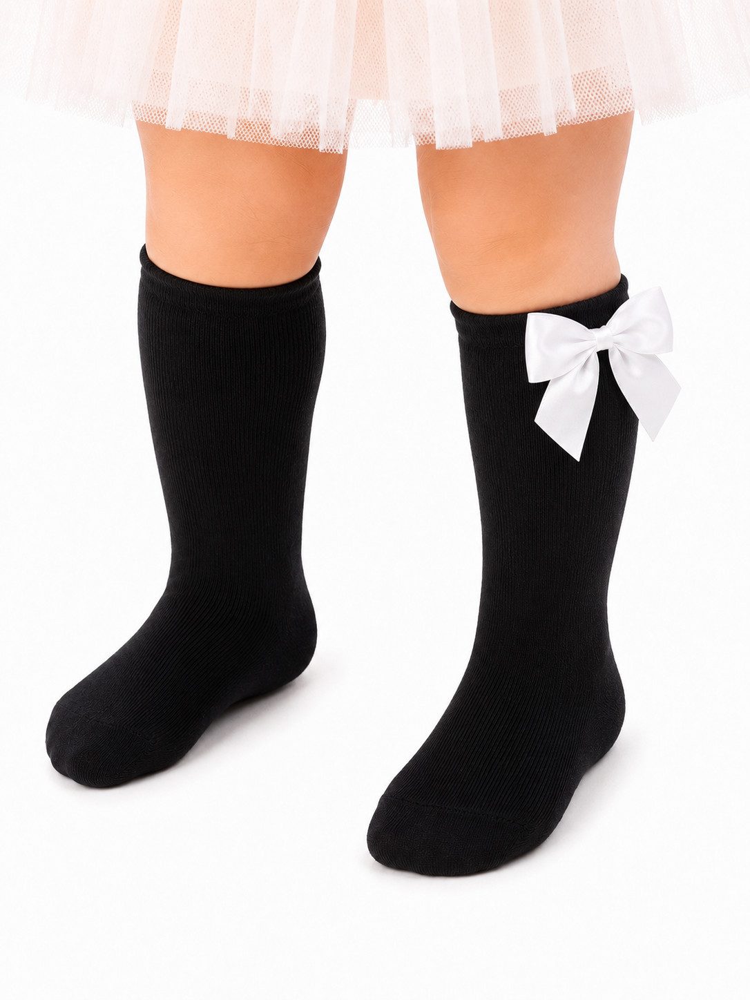 La Bortini Kniestrümpfe Kniestrümpfe in Schwarz Weiß für Baby und Kinder Strümpfe festlich
