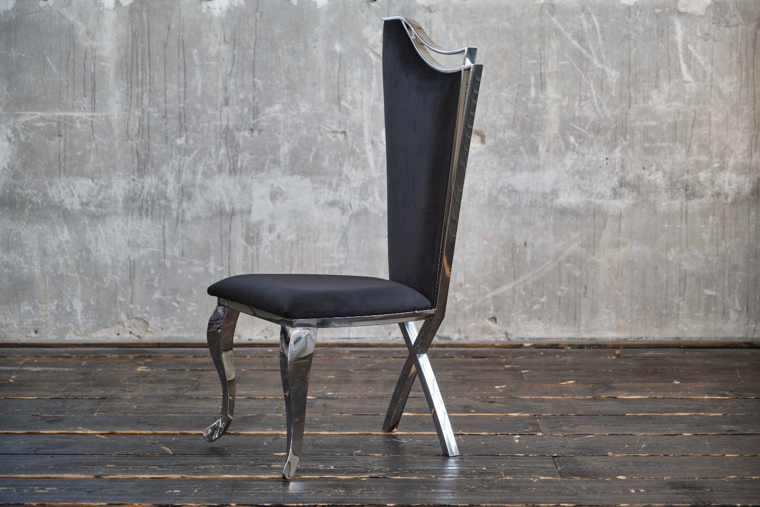 schwarz Barock Stuhl verschiedene KAWOLA Velvet AMALIA, Esszimmerstuhl Farben
