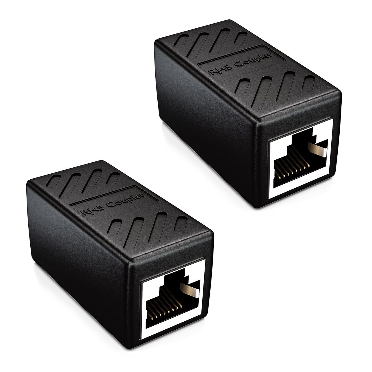 deleyCON deleyCON 2x CAT6 Patchkabel Koppler Modular Geschirmt 2x RJ45 Buchse Netzwerk-Adapter