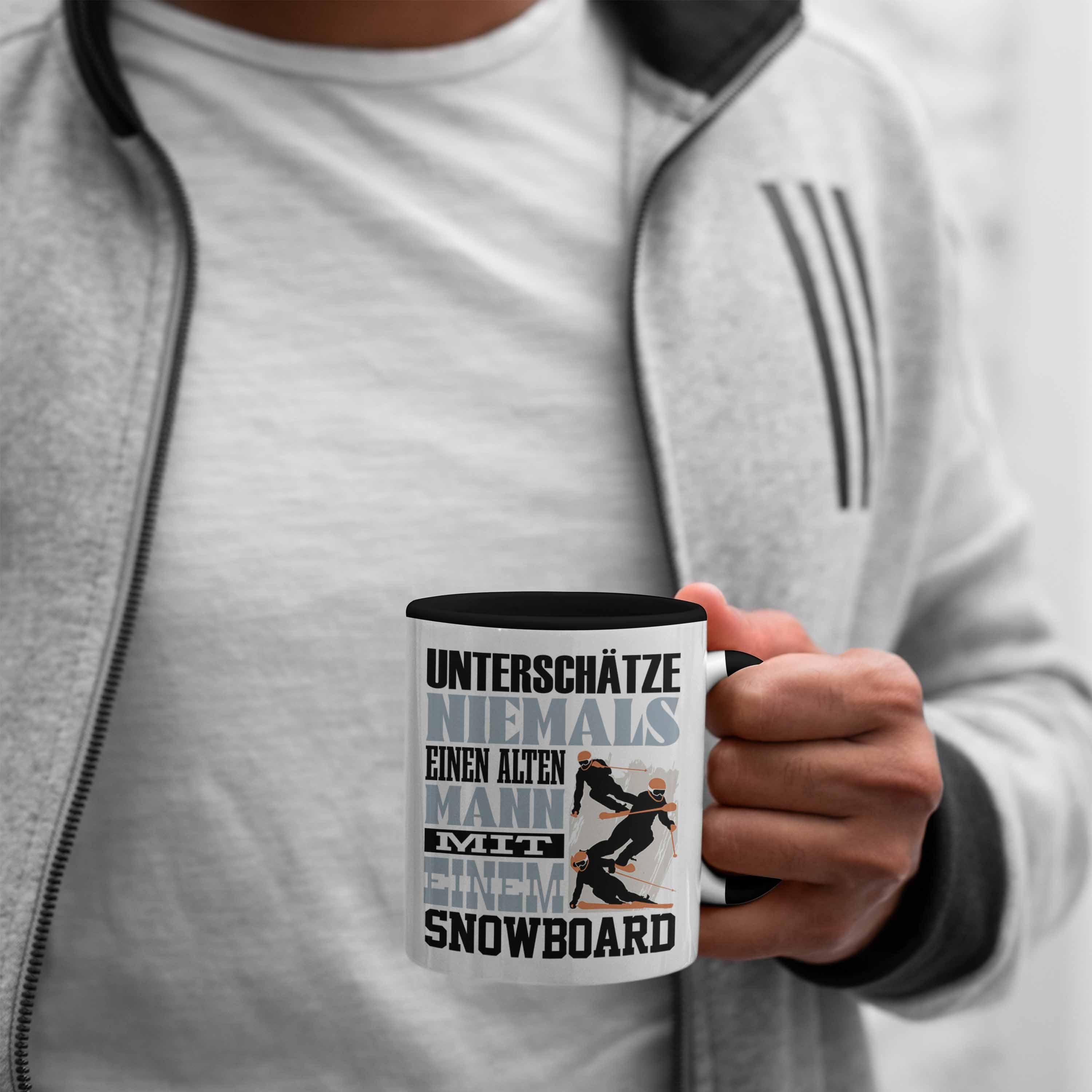 Snowboard Tasse Lustiger Schwarz Untersch Trendation für Snowboardfahrer Spruch Geschenk Tasse