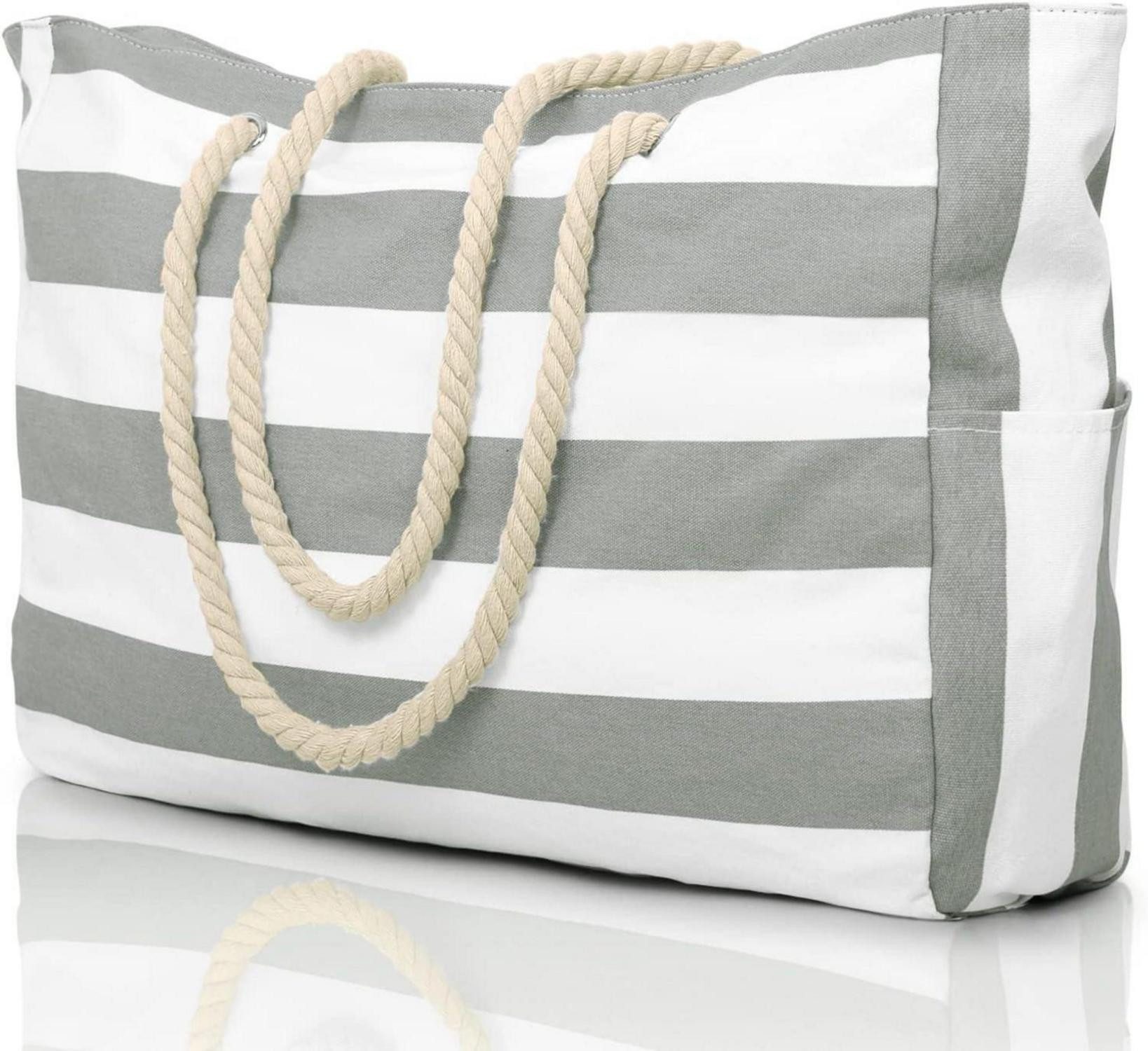 Strandtasche Strandtasche Badetasche Wasserdicht Reißverschluss Groß Faltbar