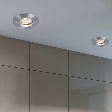 Paulmann LED Einbaustrahler, Leuchtmittel inklusive, Warmweiß, 3er Set Einbau Spot Strahler IP44 Alu Lampe 8cm rund Paulmann 925.23