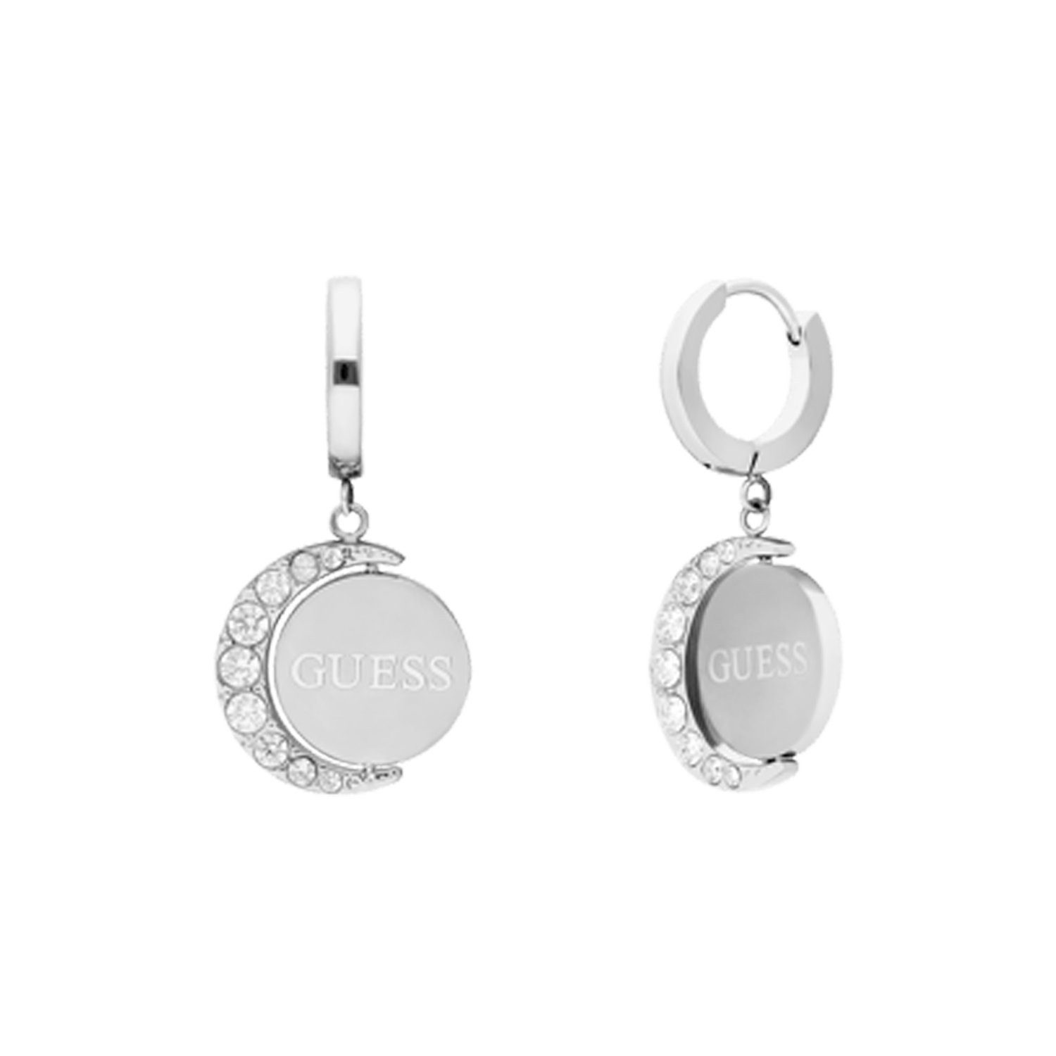 Guess Paar Creolen Ohrring - Stahl - Silber - Kristall - Damen