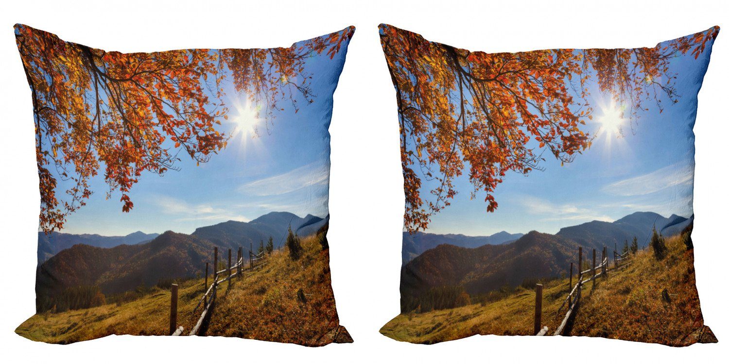 Kissenbezüge Modern Accent Doppelseitiger Digitaldruck, Abakuhaus (2 Stück), Fallen Fallen Leaves und Hills