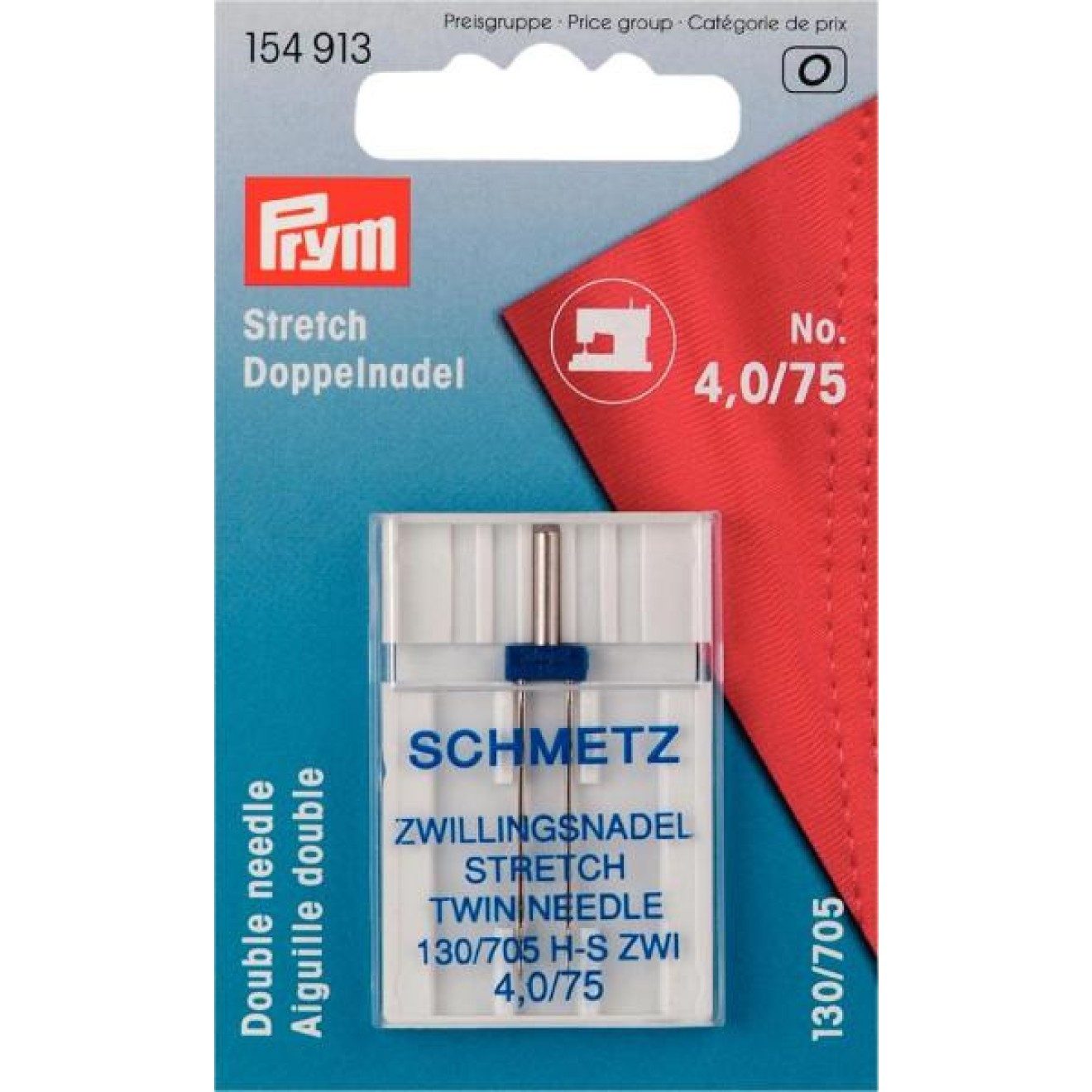 Prym Вязальные спицы Doppel-Nähmaschinennadeln Stärke 75/4 mm silberfarbig