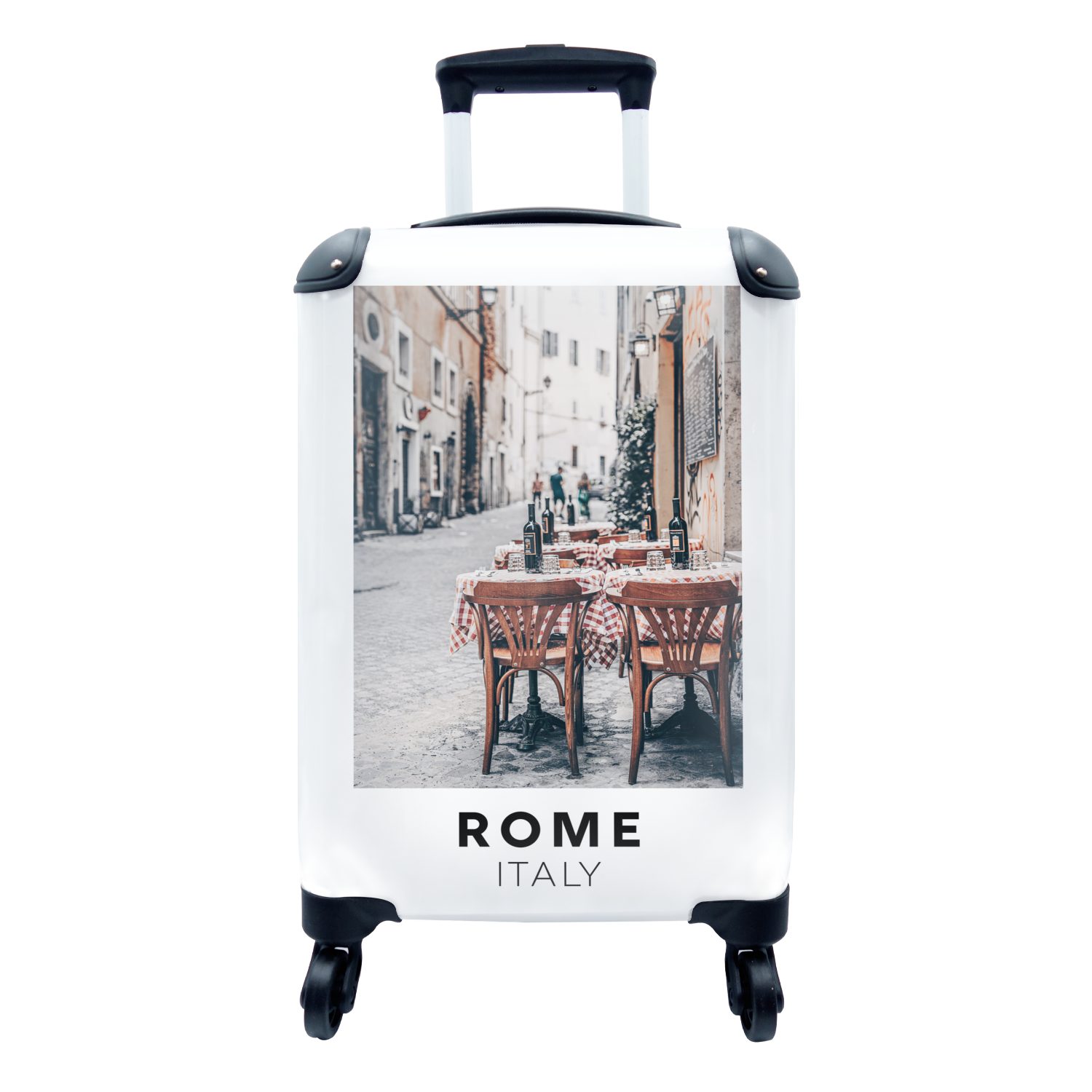 MuchoWow Handgepäckkoffer Rom - Italien - Wein, 4 Rollen, Reisetasche mit rollen, Handgepäck für Ferien, Trolley, Reisekoffer