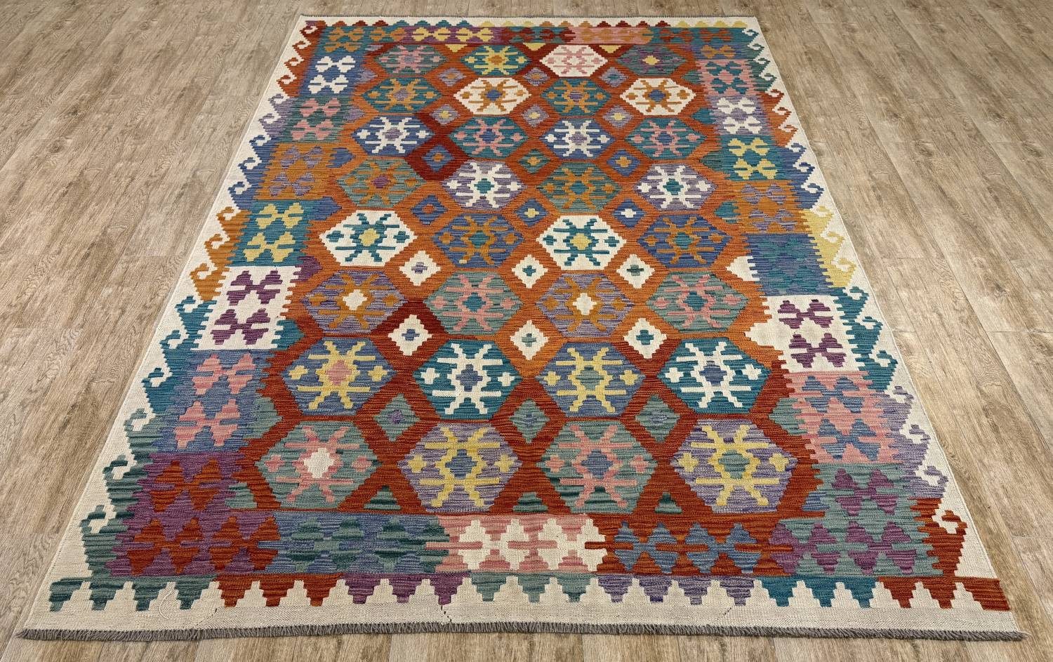 Rug Studios Teppich KELIM ORIGINAL HANDGEARBEITET, Rechteckig, Höhe: 5 mm, Handgefertigt, 207 x 292 cm, Multi