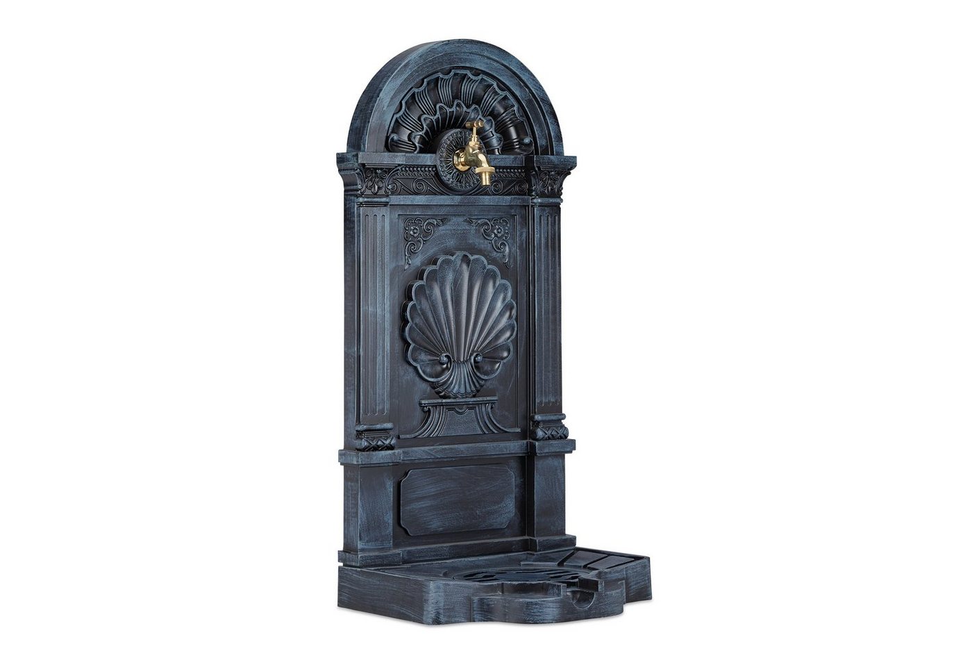 relaxdays Gartenbrunnen Standbrunnen Antik, 39 cm Breite, Wasserbecken BxT: 18x2 cm, (1 tlg)