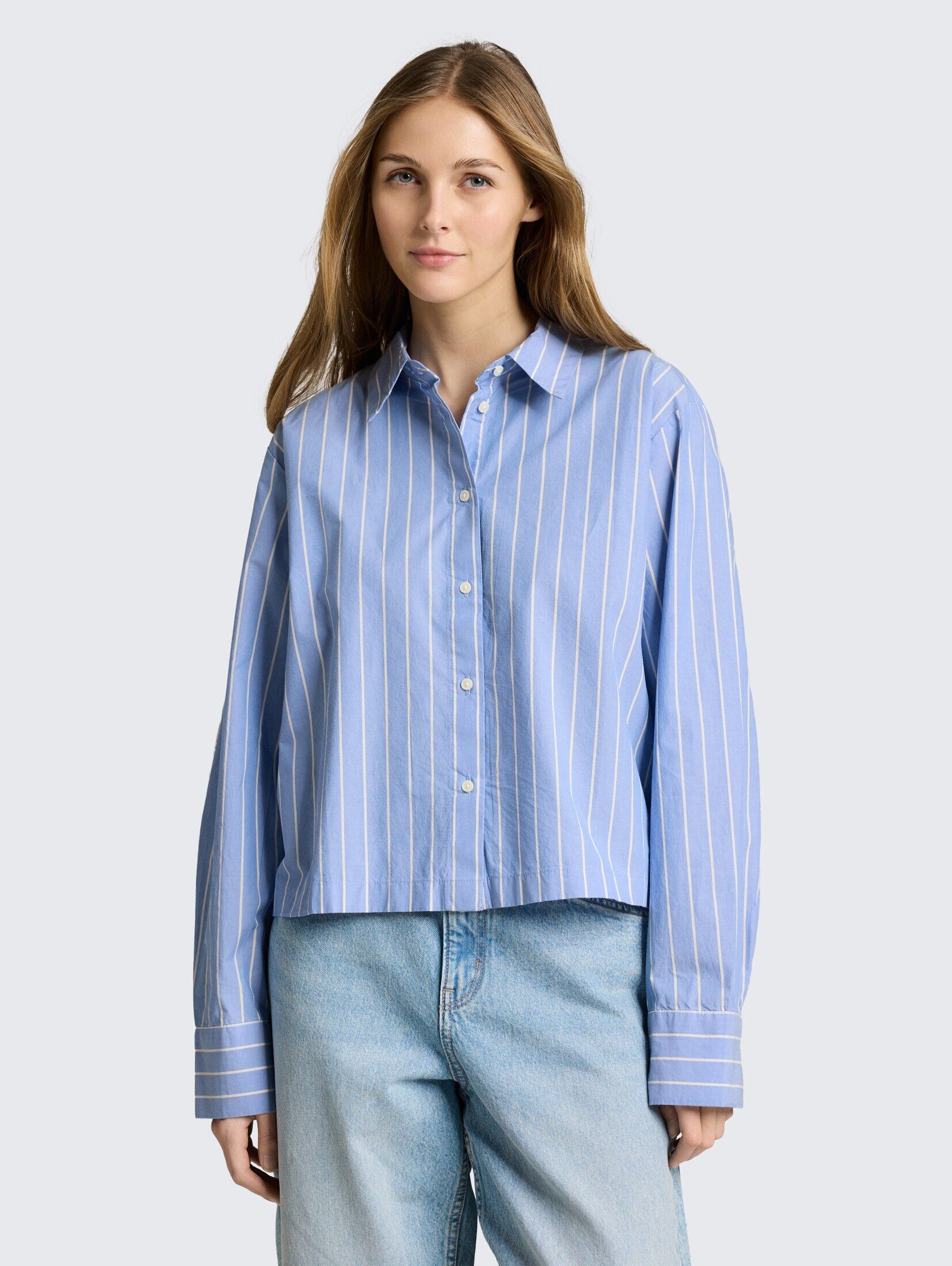 TOM TAILOR Denim Langarmbluse Blusen & Shirts Boxy Fit Hemdbluse aus Baumwolle