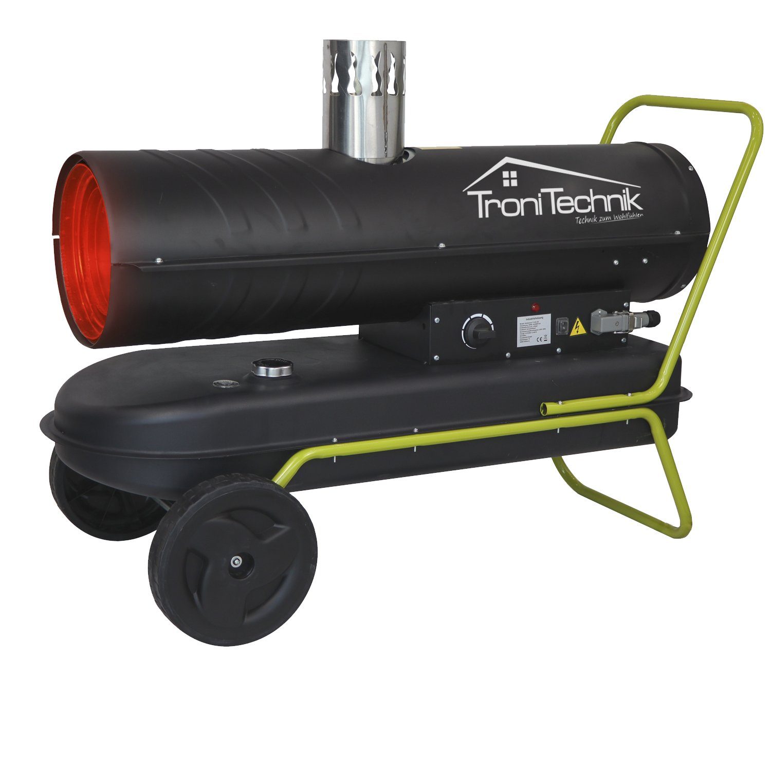 TroniTechnik Heizgerät Heizkanone, Heizgerät TT-HK-245,30kW Leistung,integrierter Tank, 30000 W, integrierte Druckanzeige, hitzeresistente Stahlkammer, Piezo Zündung