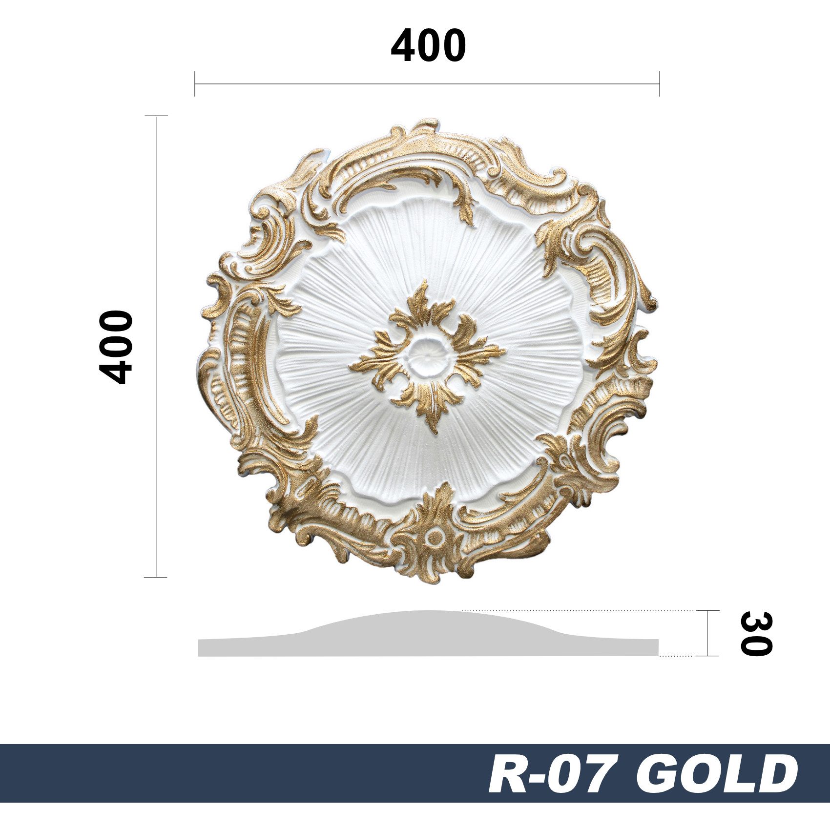 marbet design Wanddekoobjekt R-07 Gold (Stuckrosette aus EPS Styropor, Zier günstig online kaufen