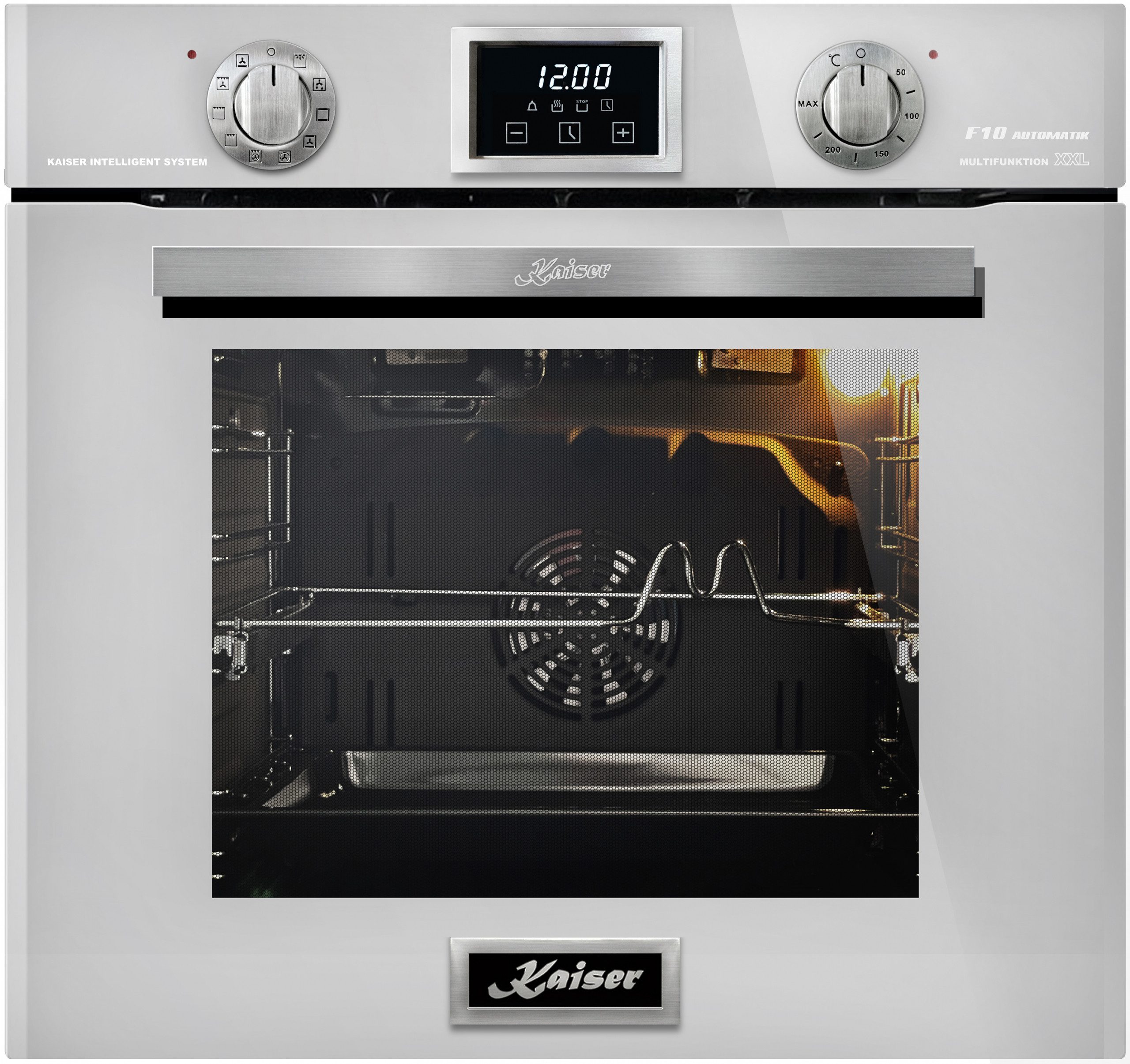 Kaiser Küchengeräte Backofen-Set Herd set Autark Elektro Backofen, Autark, 79L mit 3,8 KW WOK, 60 cm, 4 flammig, Erdgas Propangas, Gasherd Autark EH 6326 W+KCG 6394 w.., mit 1-fach-Teleskopauszug