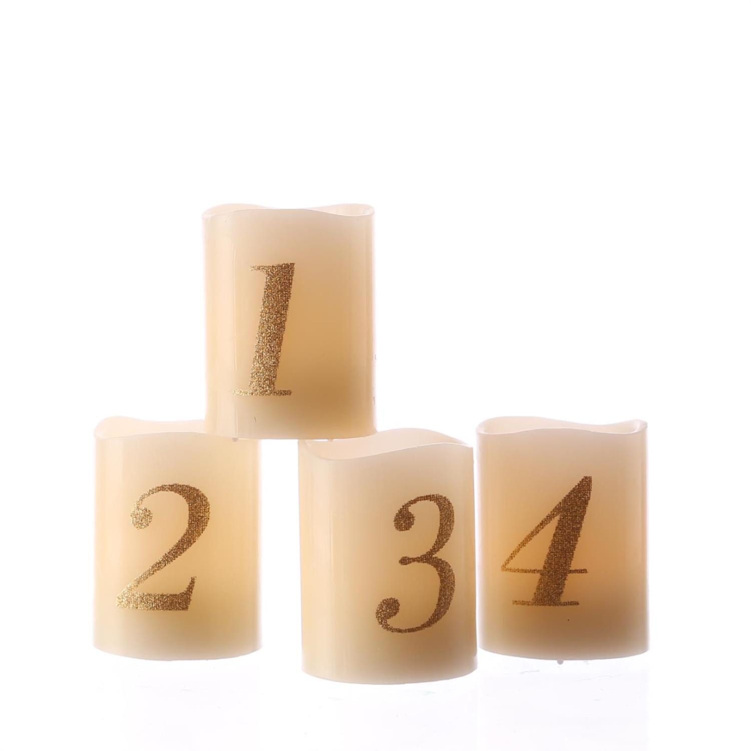 MARELIDA LED-Kerze mit Zahl Adventskerzen Weihnachtskerzen für Adventskranz günstig online kaufen