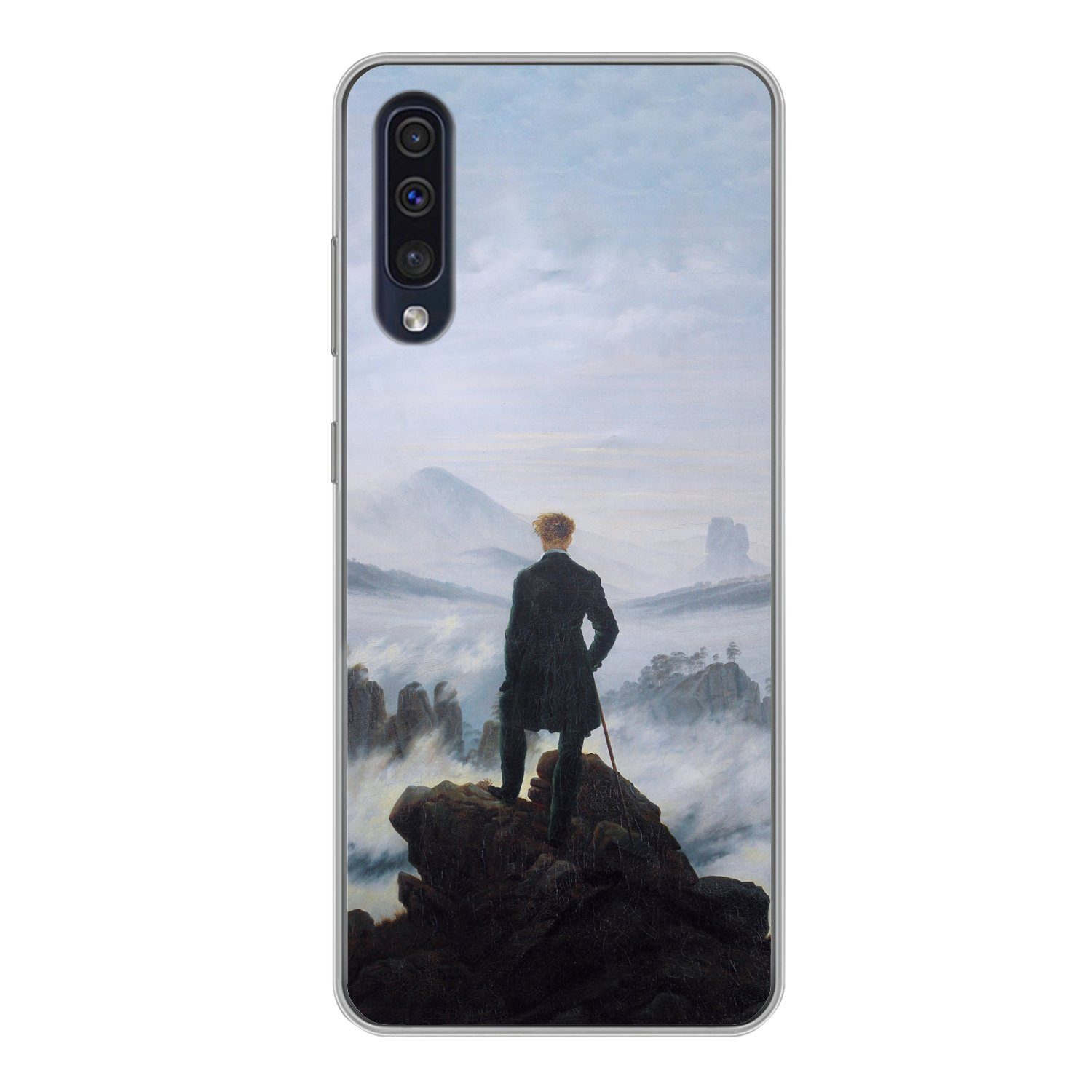 MuchoWow Handyhülle für Samsung Galaxy A50 Der Wanderer über dem Nebelmeer - Caspar David, Smartphone-Bumper, Print, Handy Schutzhülle Dünn