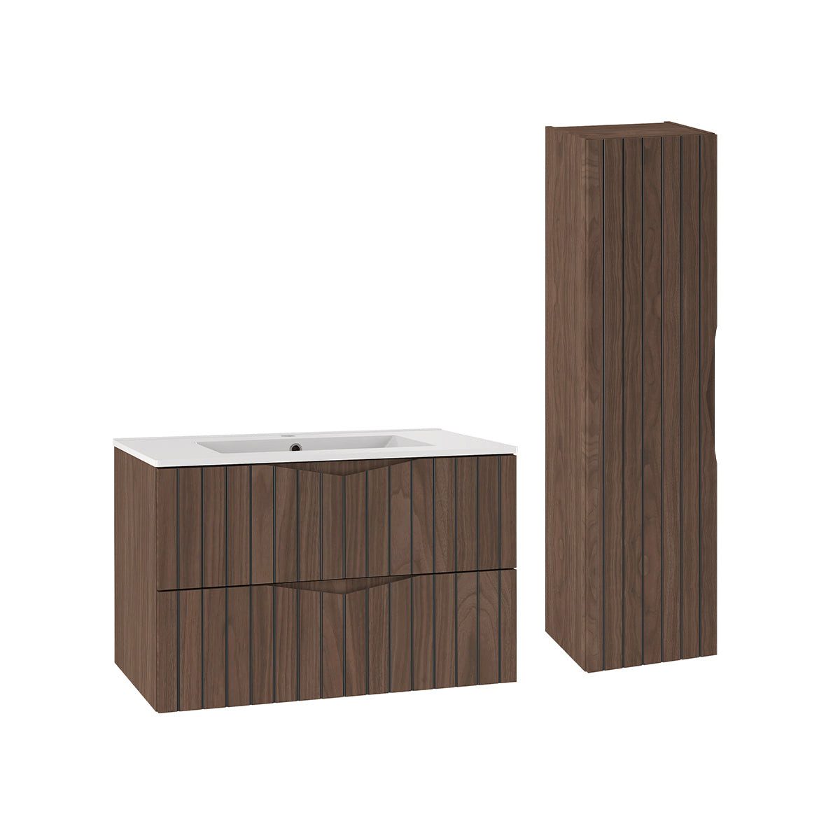 Petits-meubles Badmöbel-Set Siena, (80 cm mit Säule)