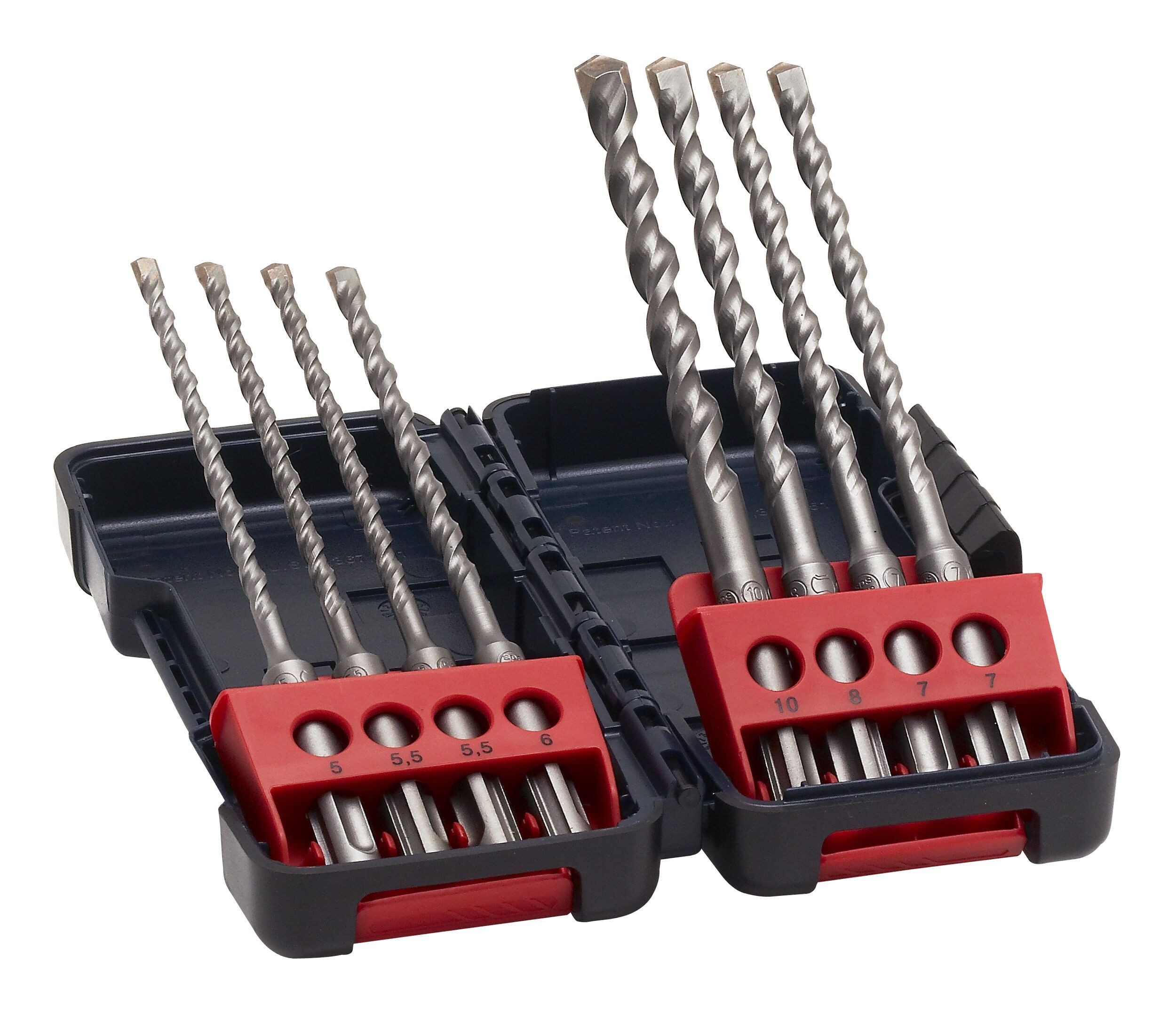 BOSCH Bohrersatz, (8 Teile), Hammerbohrer-Set, B8 in Tough Box, 5-10 mm, 8-teilig