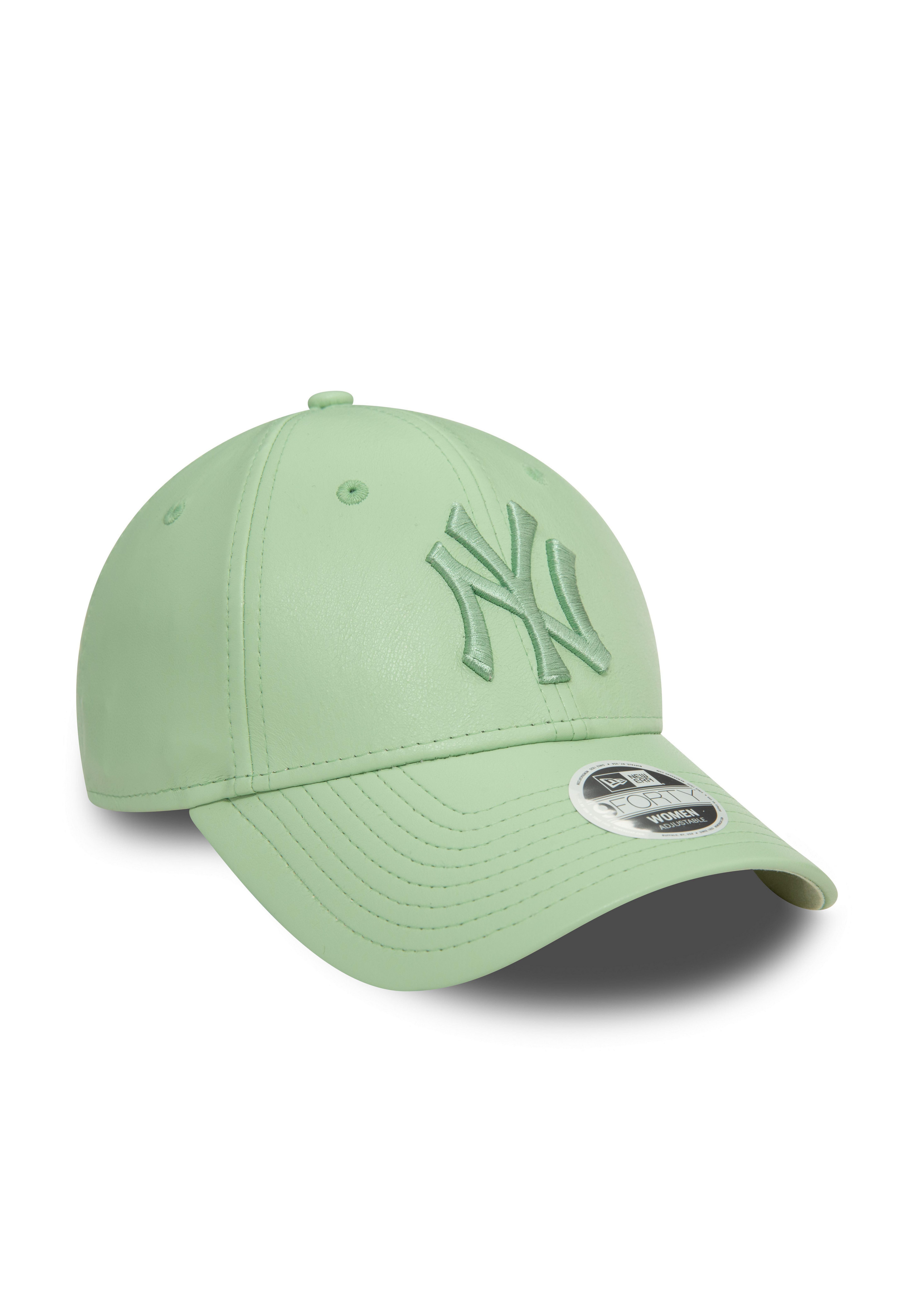 New Era Baseball Cap New York Yankees MLB Faux Leather Mintgrün 9Forty Verstellbare Damen C (1-St)