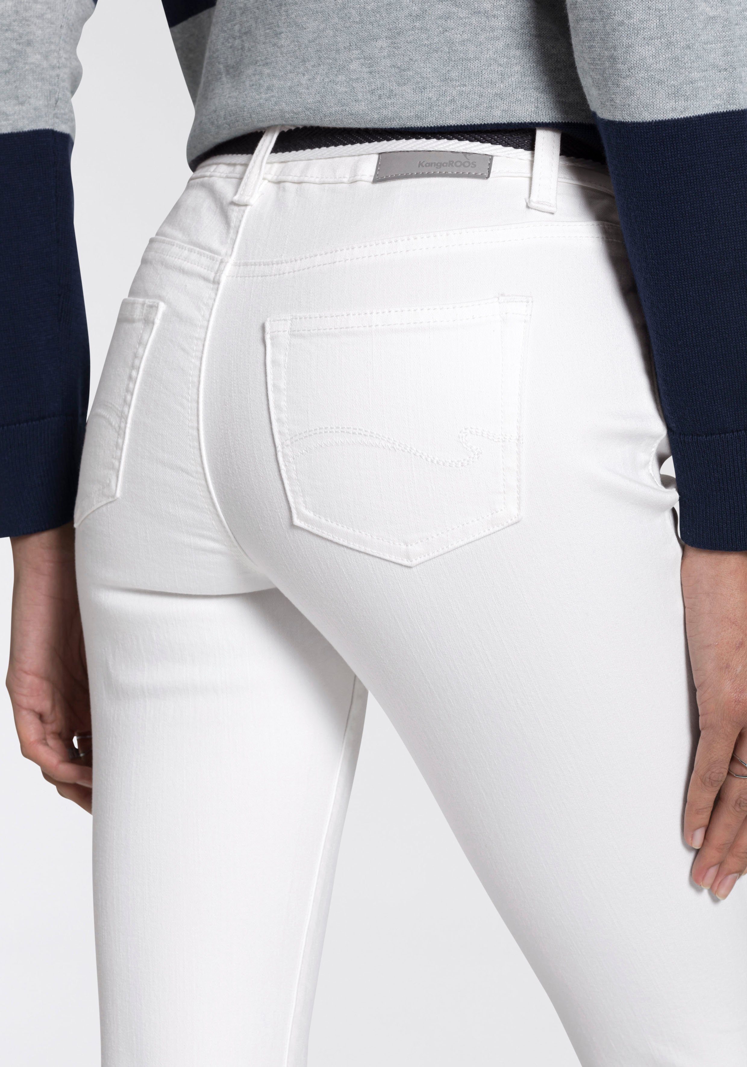 KangaROOS Caprijeans CAPRI-JEANS mit Gürtel (Set, mit abnehmbarem Gürtel) Skinny Fit, mit Schlitz, normale Leibhöhe