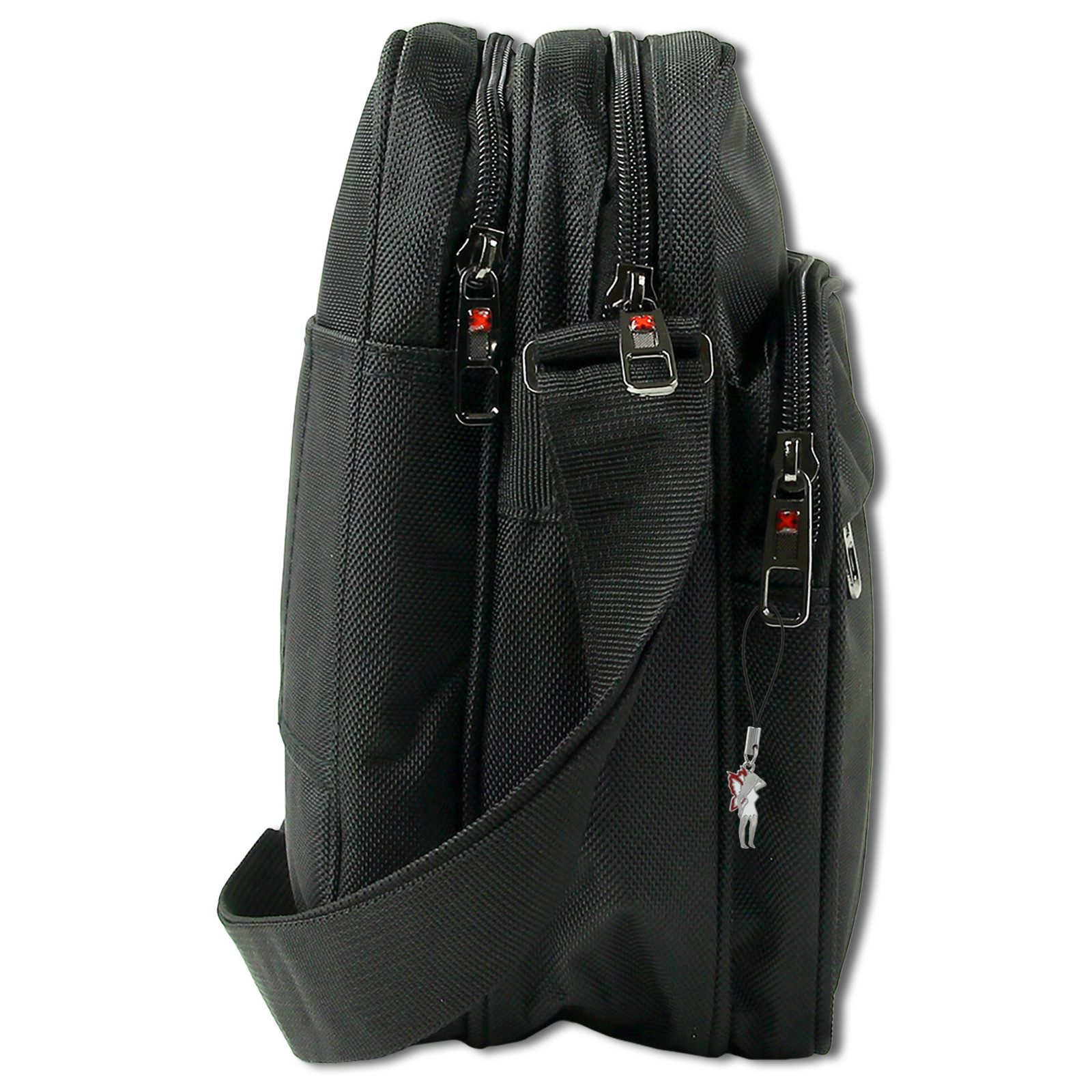 Travel N Meet Schultertasche Travel N Meet Schultertasche Herren (Schultertasche), Herren Spinnstoff, Polyester Schultertasche, schwarz ca. 33cm