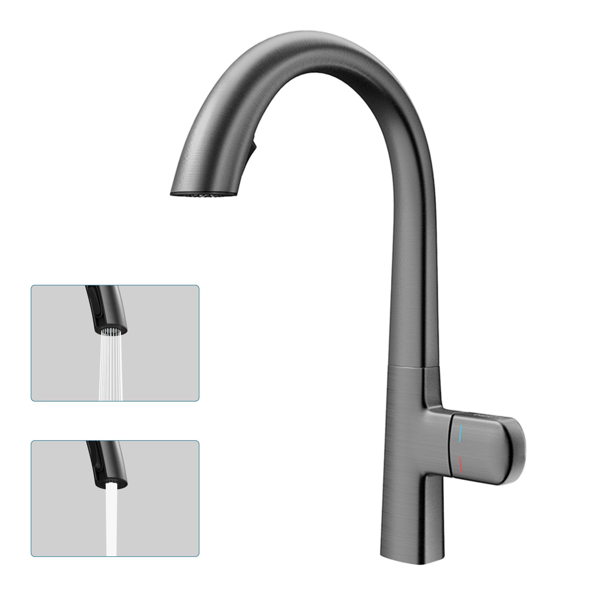 doporro Küchenarmatur Spültischarmatur Wasserhahn Küche Vollkupfer 360° Sch günstig online kaufen